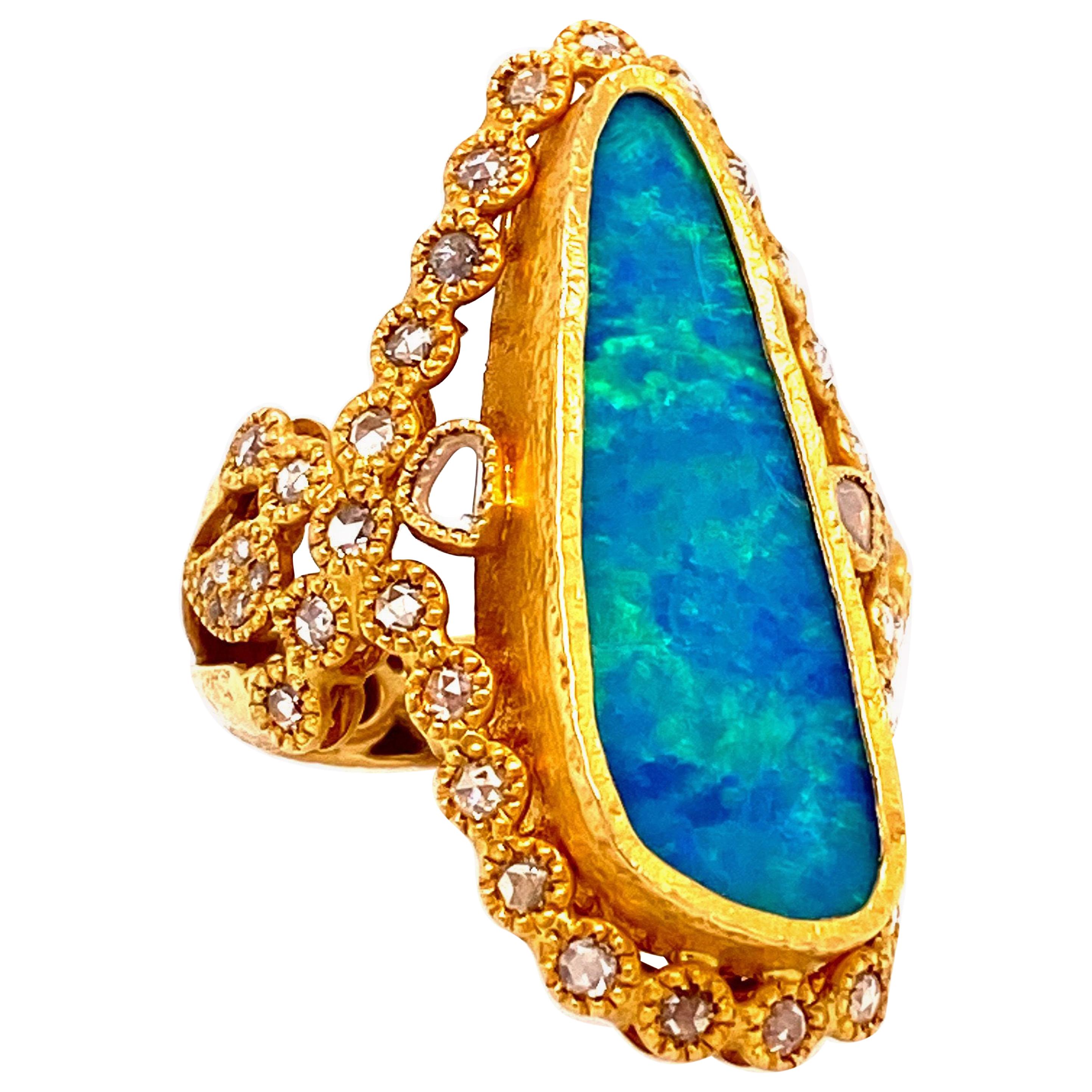 Coomi Affinity Australian Opal Ring