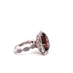 Coomi Sunstone and Diamond Cocktail Ring Set in 18 Karat White Gold