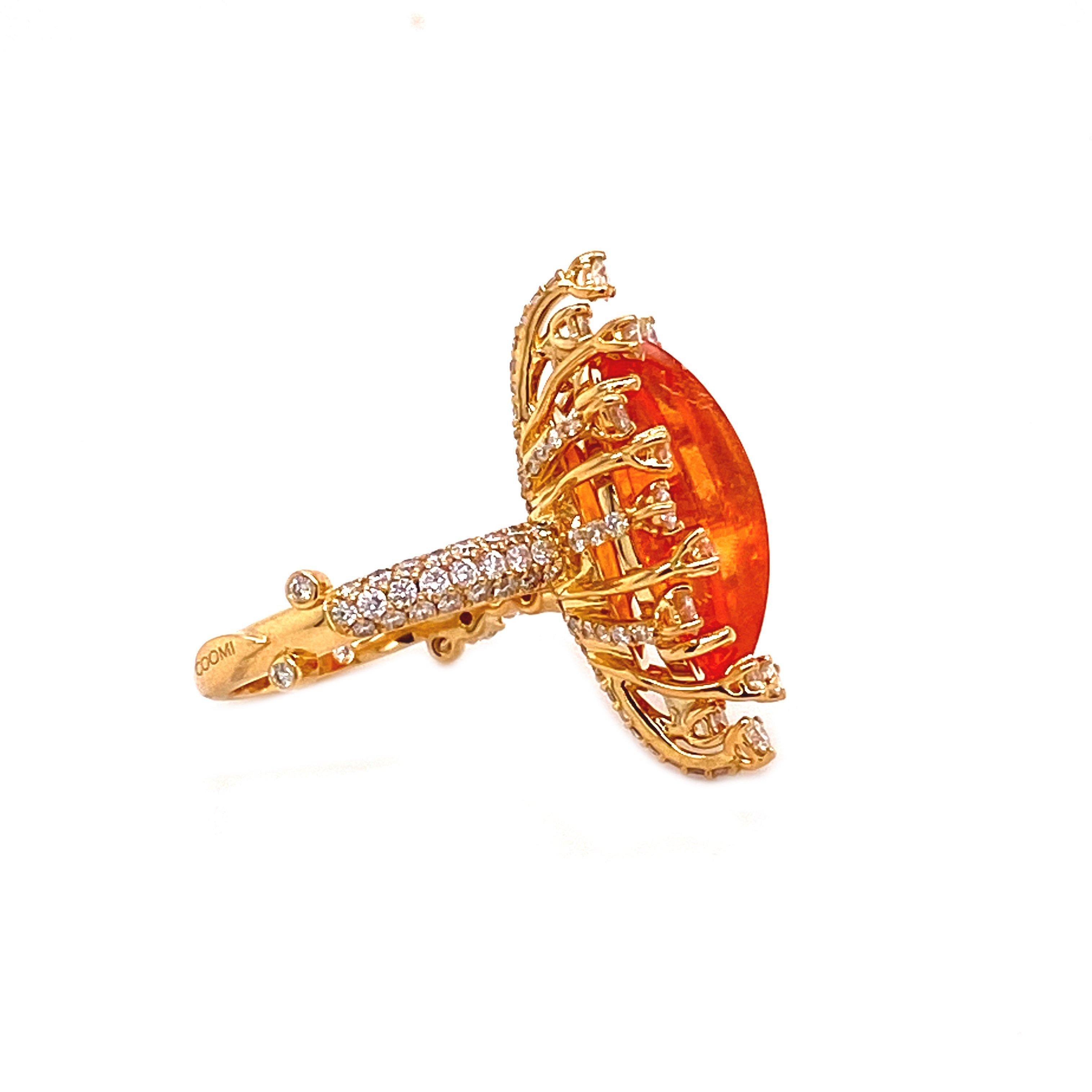 Coomi Trinity, Set aus 20 Karat Goldring mit Mandarin-Granat (Zeitgenössisch) im Angebot