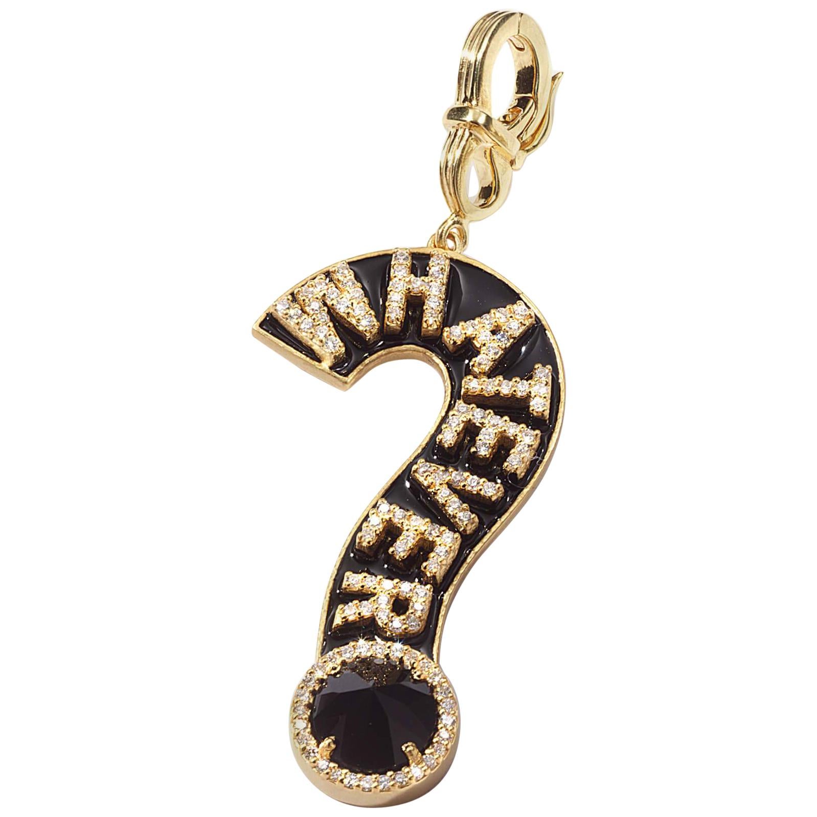 Coomi "Whatever" Question Mark Pendant Set in 20 Karat Gold For Sale