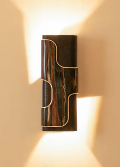 Coonoor Bronze Wall Sconce B in Brass, Semi Precious Stone, Viya by Vikram Goyal