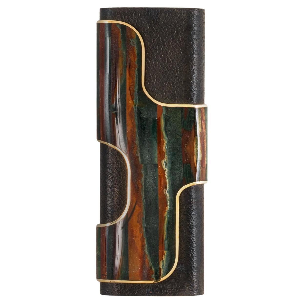 Coonoor Bronze Wall Sconce B in Brass, Semi Precious Stone, Viya by Vikram Goyal