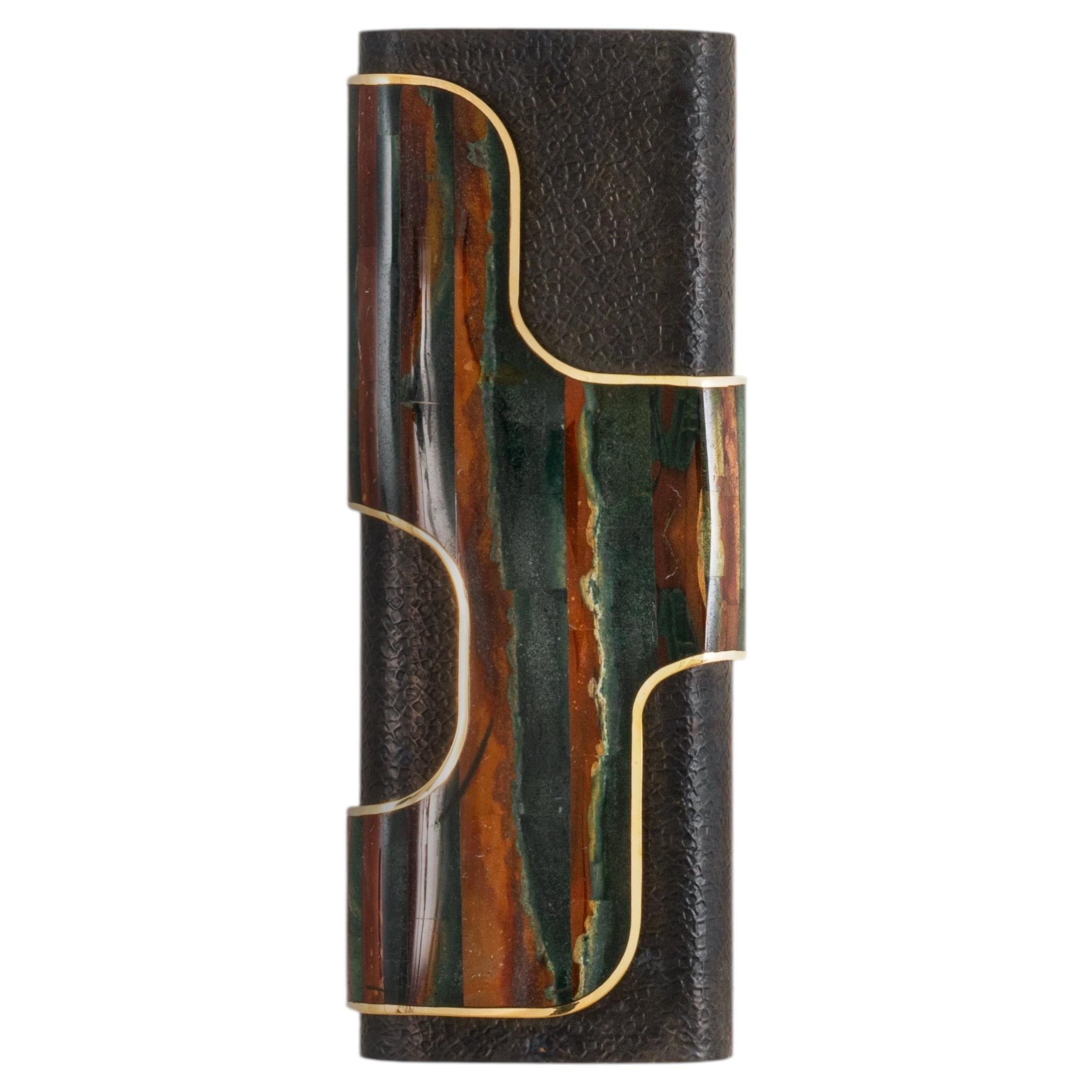 Brass Wall Sconce with Semi Precious, Coonoor Bronze B, Viya by Vikram Goyal