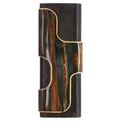 Coonoor Bronze Wall Sconce B in Brass, Semi Precious Stone, Viya by Vikram Goyal