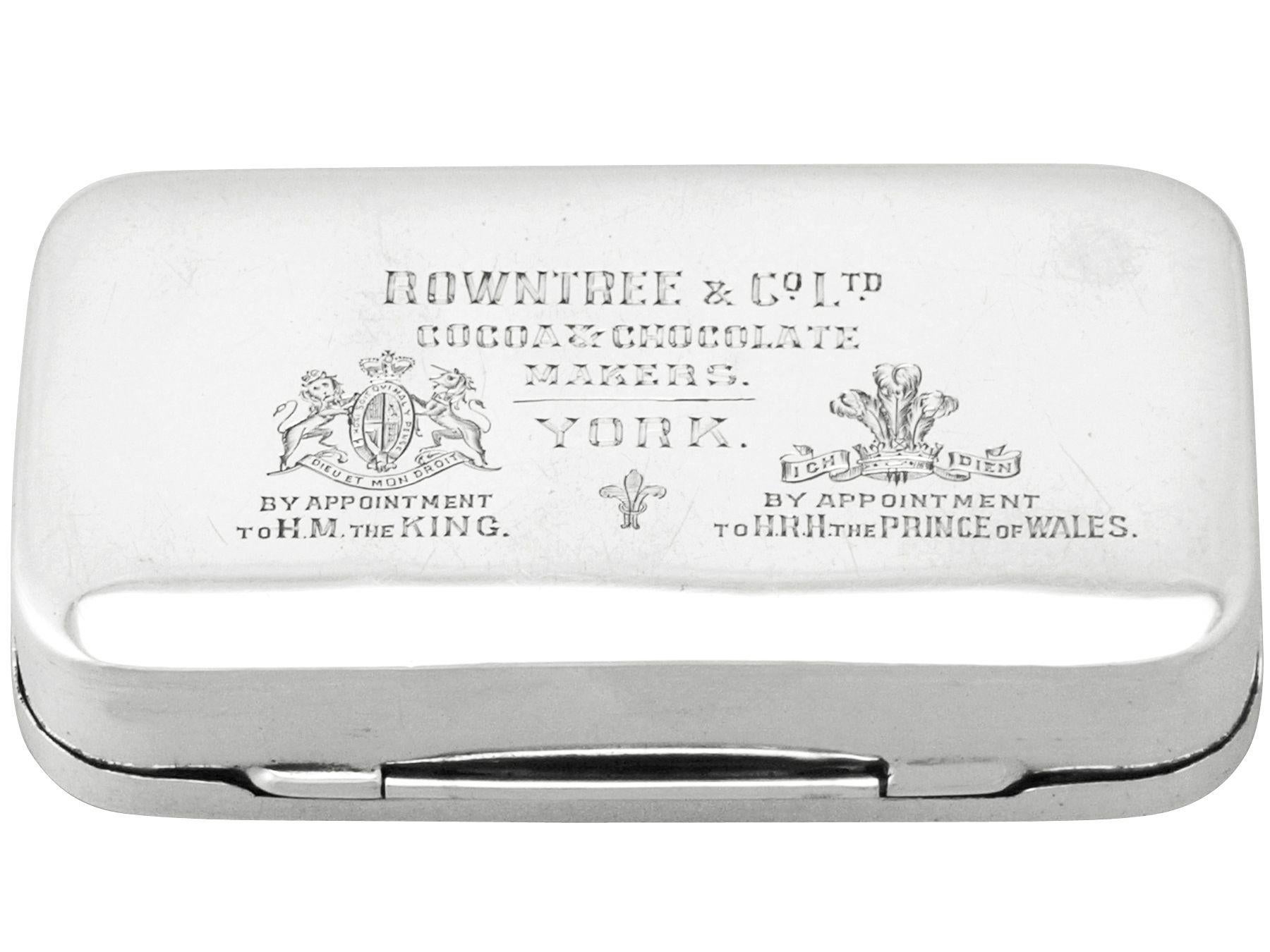 Cooper Brothers & Sons Antike edwardianische Sterlingsilber-Gedenkschachtel im Angebot 4