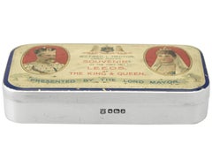 Cooper Brothers & Sons antica scatola commemorativa in argento edoardiano