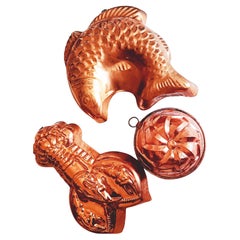 Moules de Cooper pour la cuisine Poisson et homard Décoration murale Lot 3