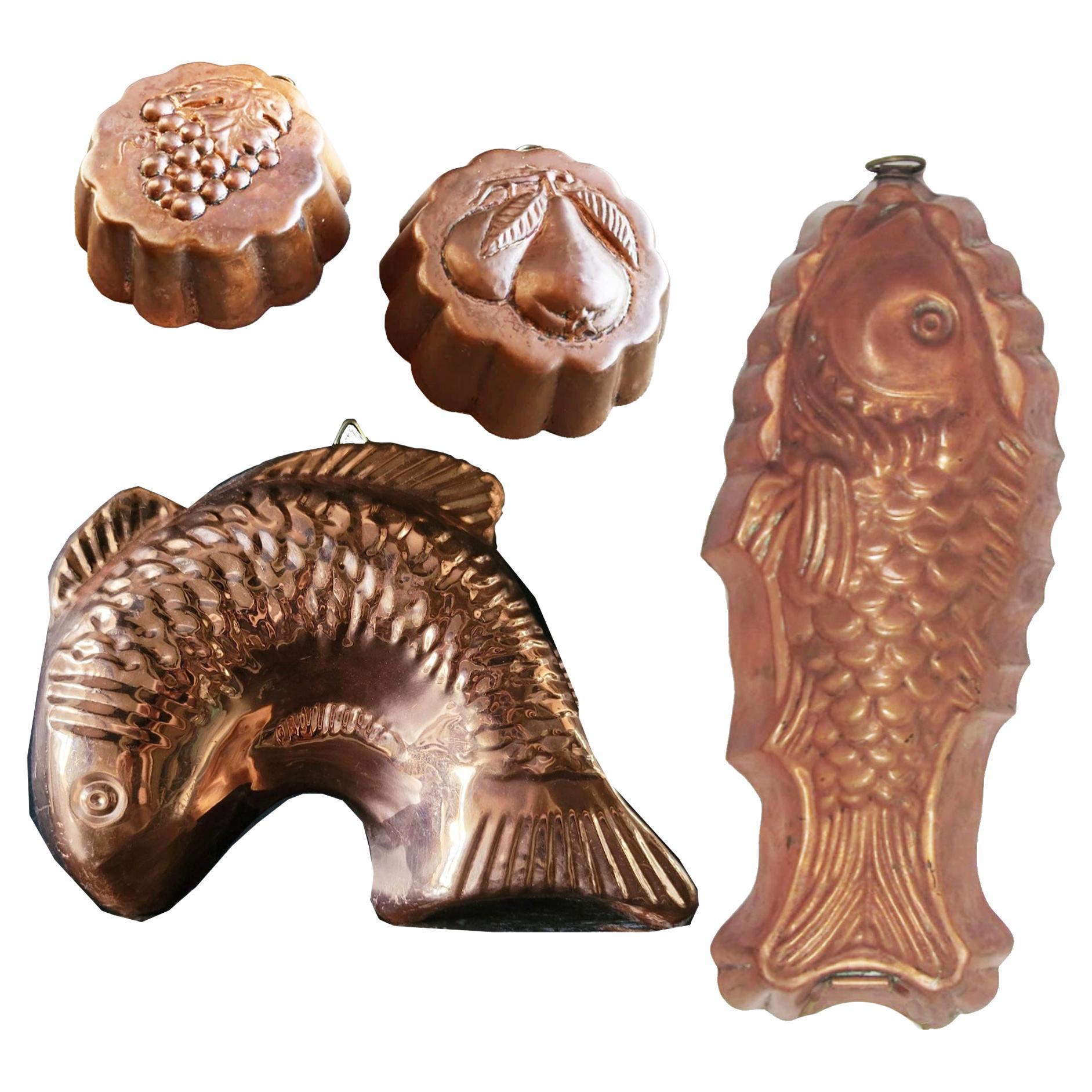 Cooper Molls Wall Decoración  for Kitchen Pomegranate Fish and Lobster Lot 4