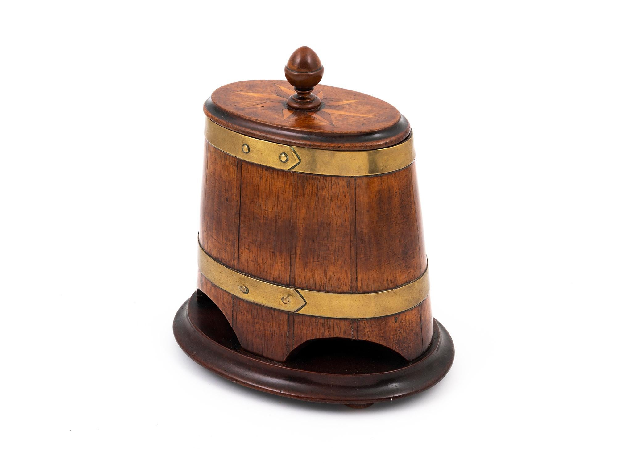 Coopered Barrel Advertising Tea Caddy In Good Condition For Sale In Northampton, GB