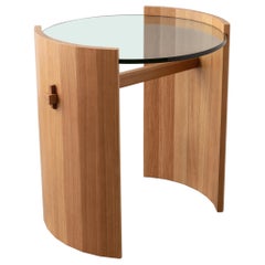Coopered Side Table / Nightstand, White Oak