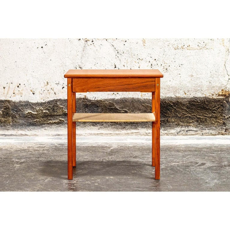 Coordinating Set of Vintage Teak End Tables or Night Stands For Sale at