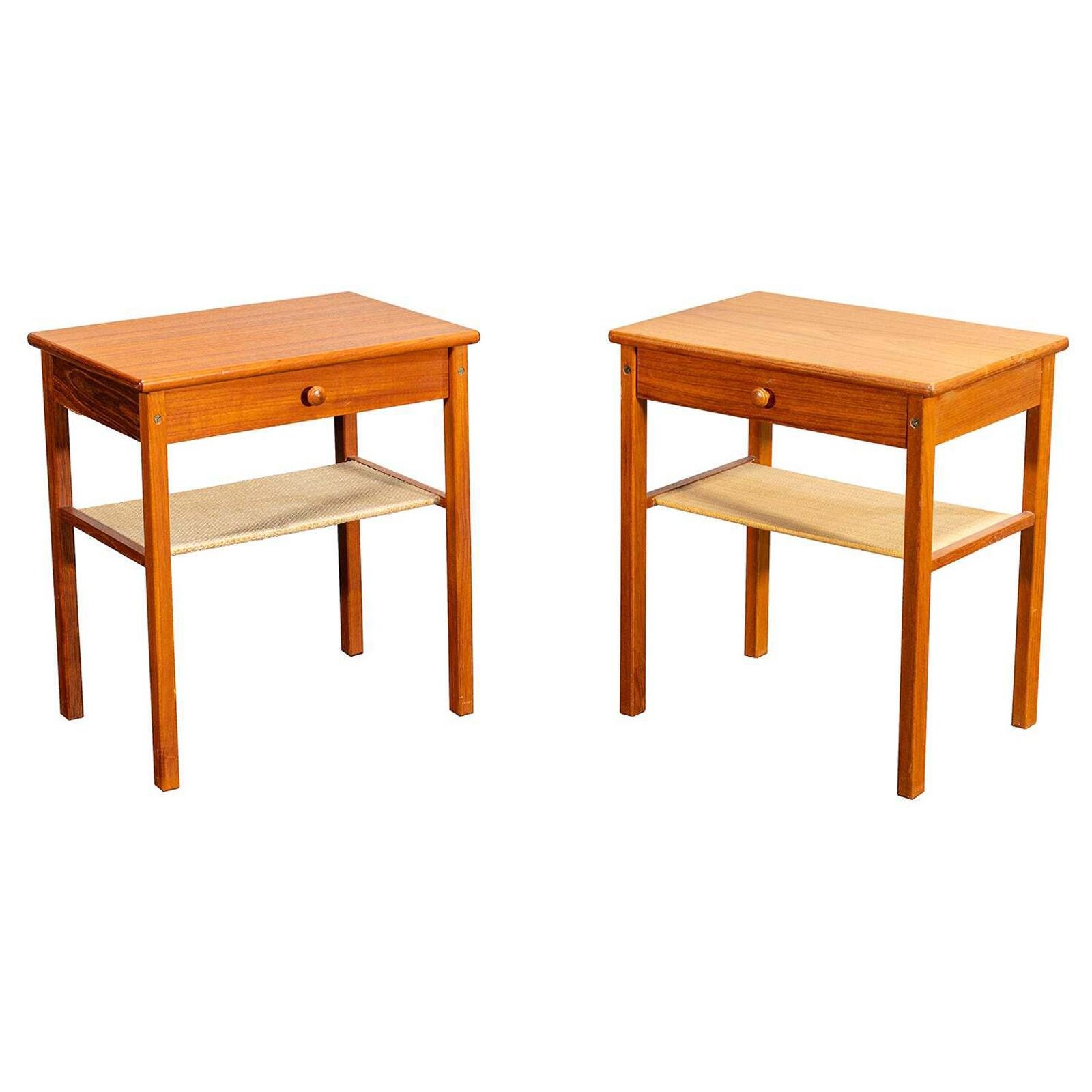 Coordinating Set of Vintage Teak End Tables or Night Stands