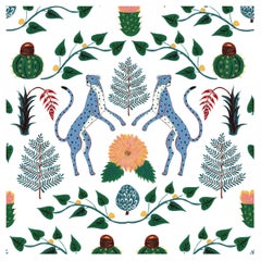 Coordonné Cheetahs Azul, Blue Wallpaper, Non-woven, Barcelona, Spain.