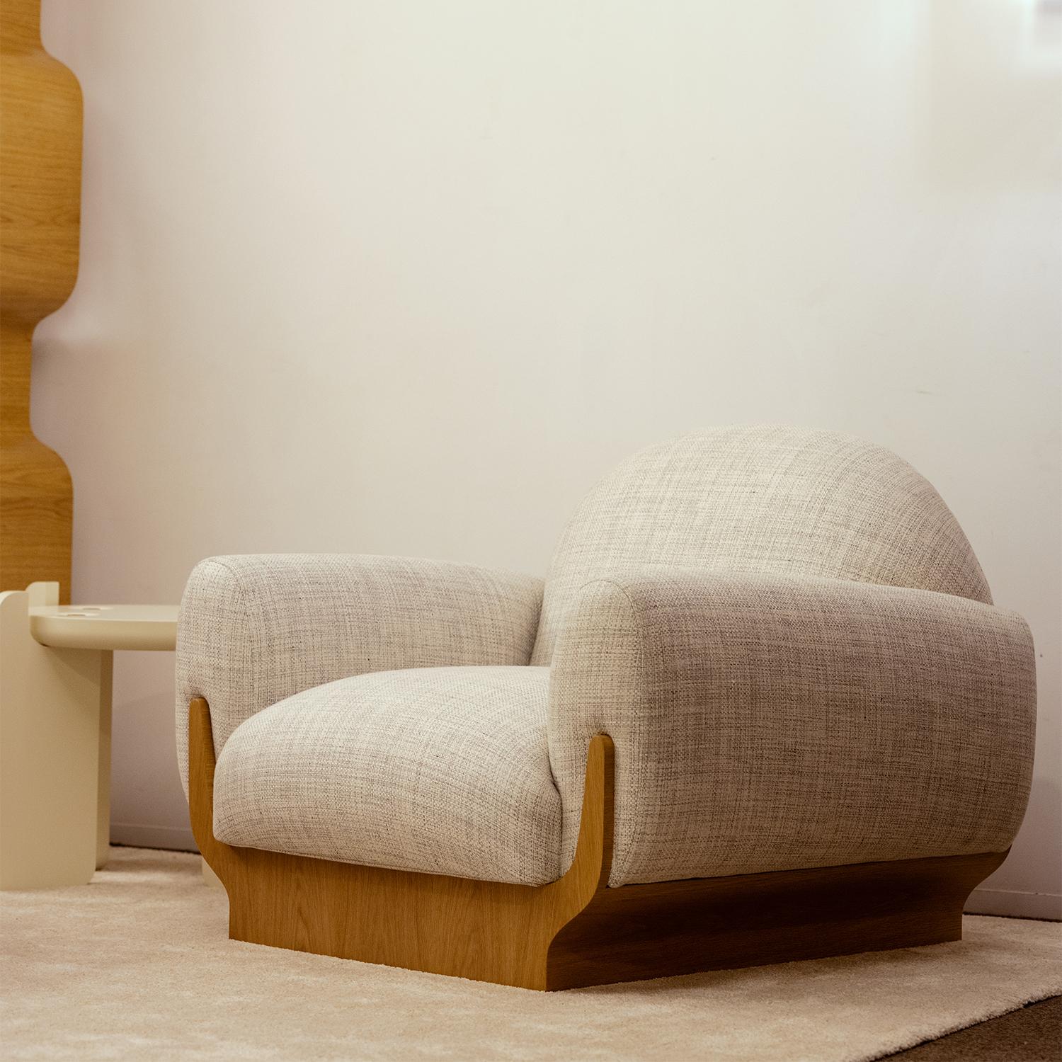 Copacabana Armchair, Natural Oak Base, Handcrafted in Portugal by Duistt

Part of Copacabana collection, the Copacabana armchair will reinforce the balance and appealing sense of liveability, warmth and modernity with a design concept that combines