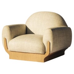 Sillón Copacabana, base de roble natural, hecho a mano en Portugal por Duistt
