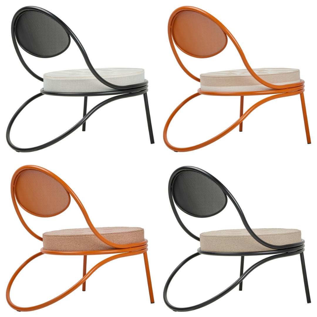 'Copacabana' Indoor Outdoor Lounge Chair by Mathieu Matégot in Leslie Fabric For Sale 2