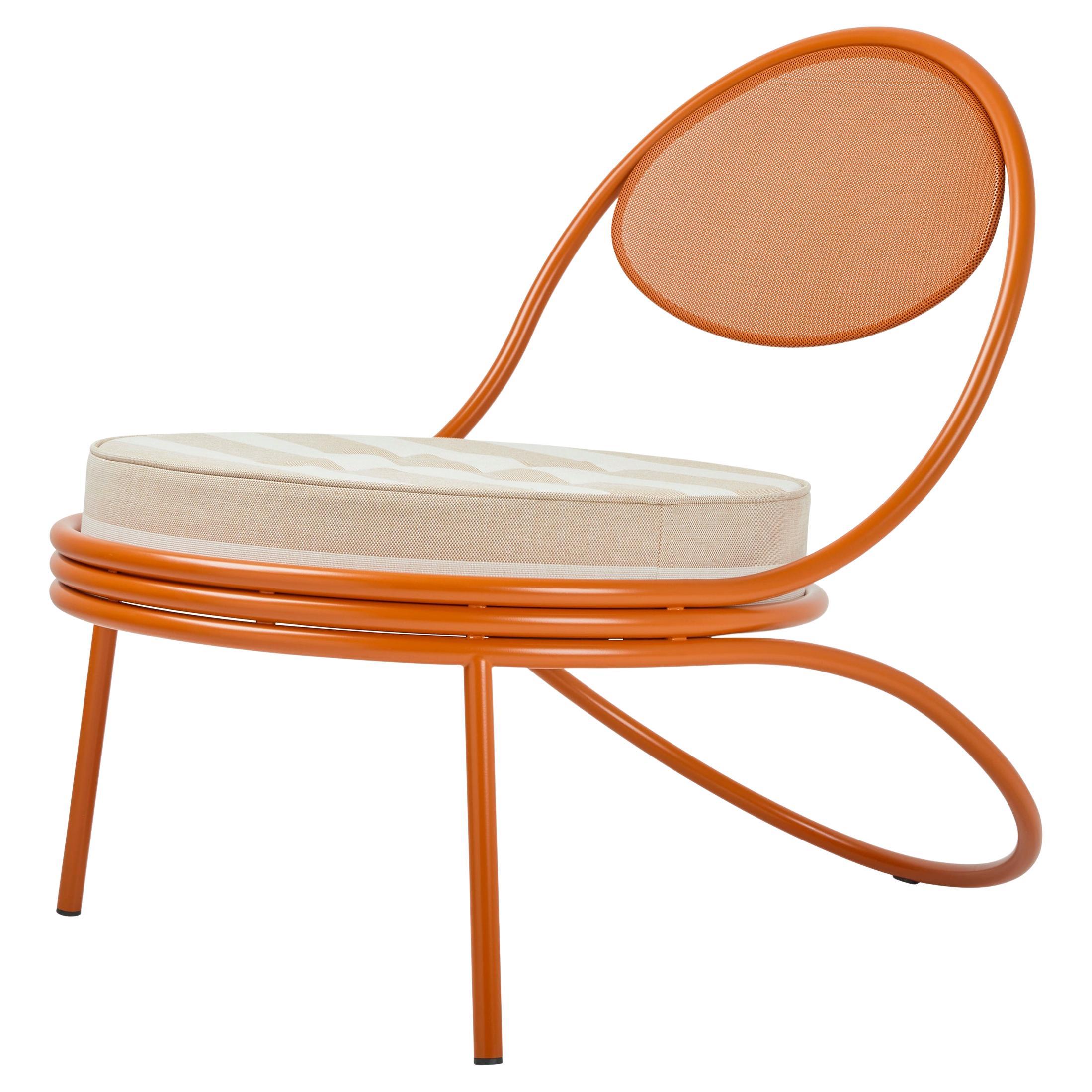 'Copacabana' Indoor Outdoor Lounge Chair by Mathieu Matégot in Leslie Fabric For Sale