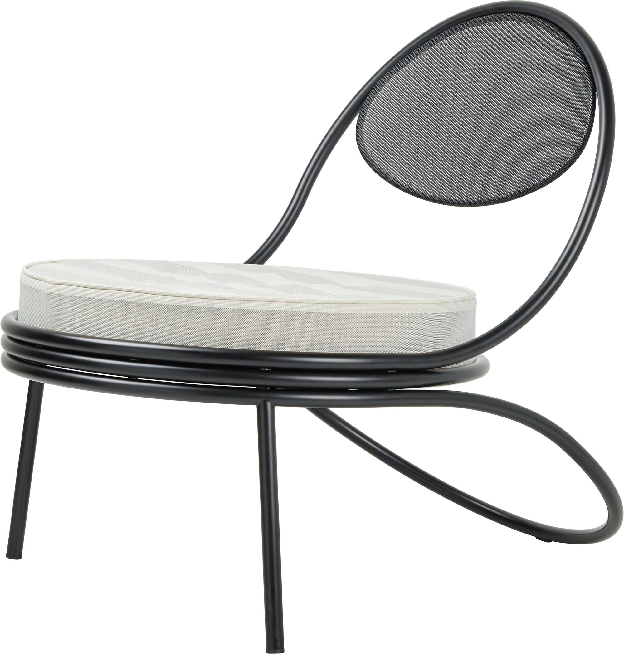 'Copacabana' Indoor Outdoor Lounge Chair by Mathieu Matégot in Lorkey Fabric For Sale 9