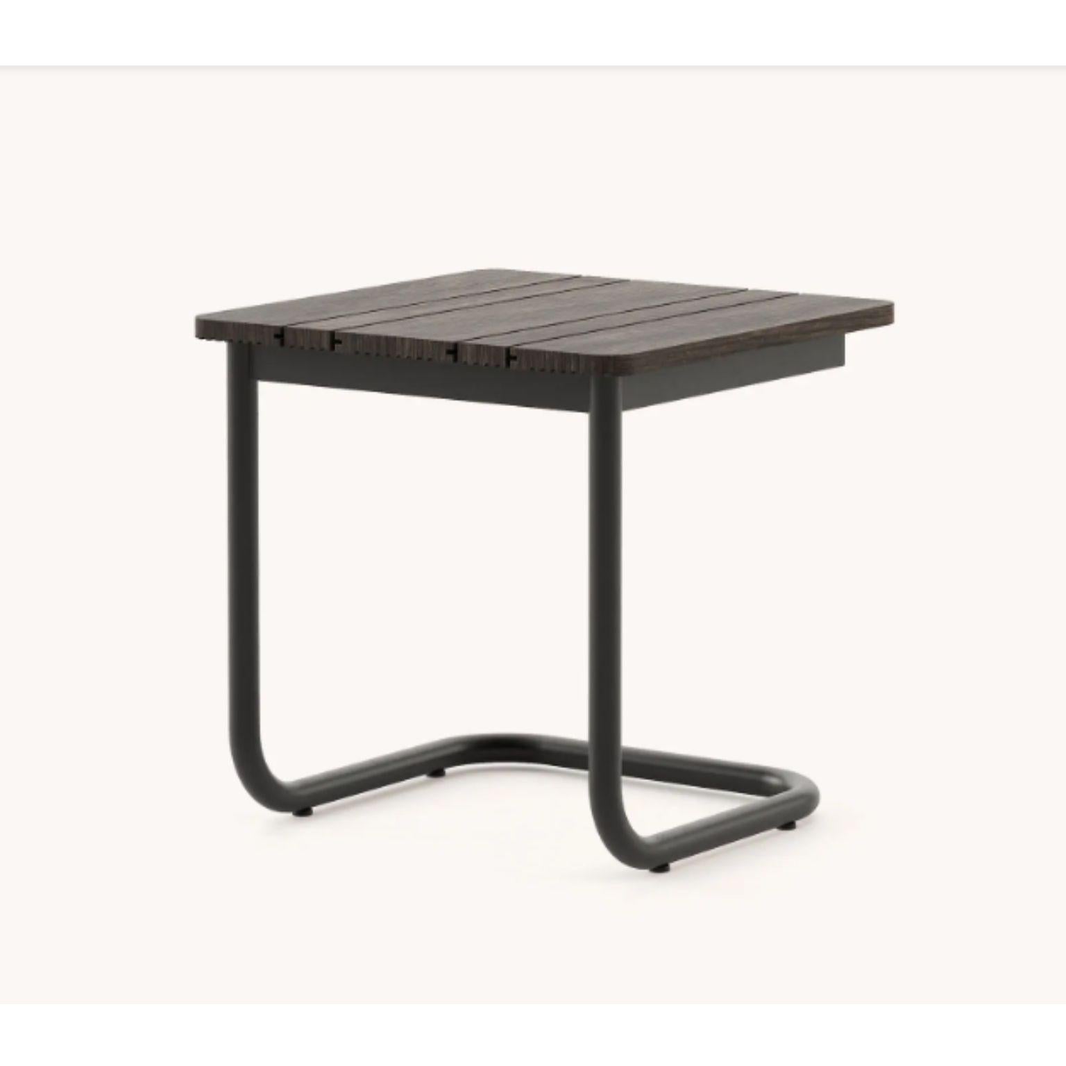 Table d'appoint Copacabana par Domkapa
MATERIAL : acier inoxydable texturé noir, bois de bambou. 
Dimensions : L 50 x P 50 x H 50 cm : L 50 x D 50 x H 50 cm.
Également disponible dans différents matériaux. 

Parfois, moins, c'est mieux. La table