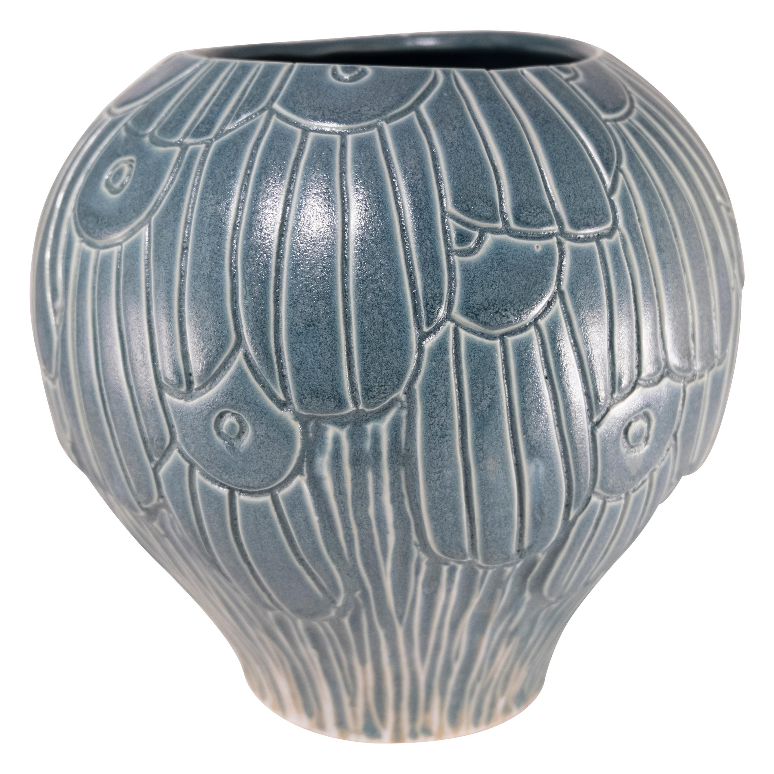 Shearwater Carved Pottery Vase For Sale at 1stDibs