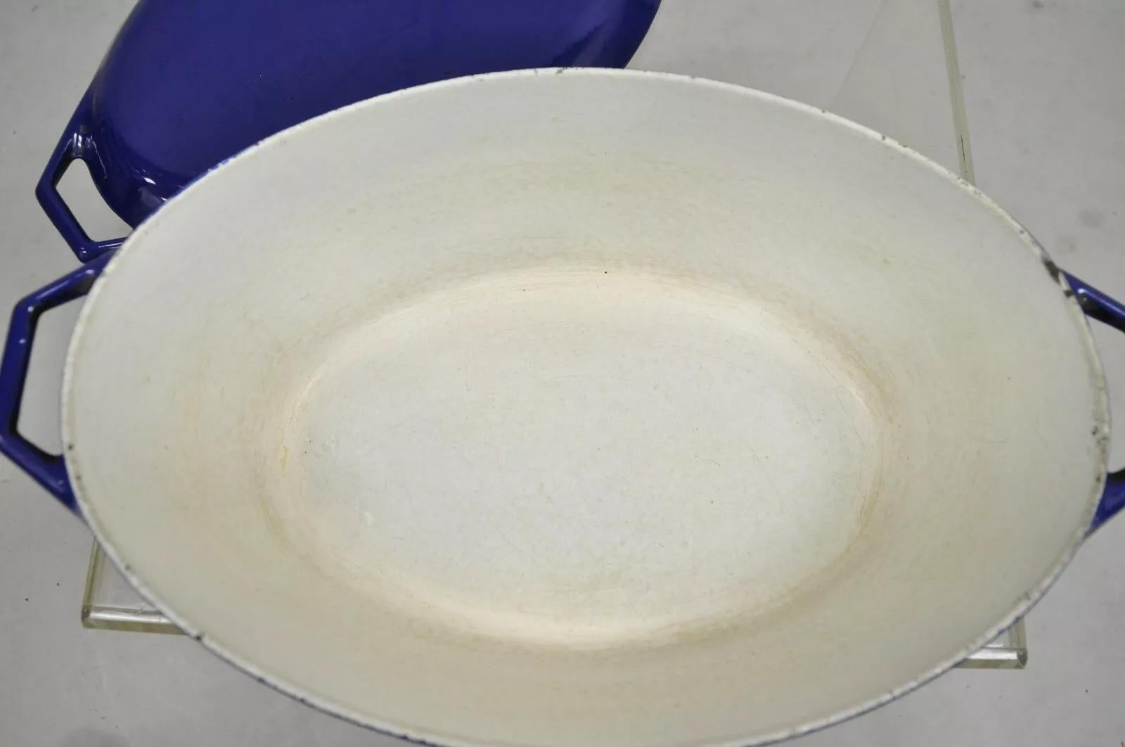Copco Denmark Dutch Oven Deep Blue Enameled Cast Iron Oval Lidded O2 Model Pot 3
