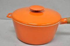 Copco Michael Lax Orange Enameled Cast Iron Saucepan Denmark MCM w / Lid