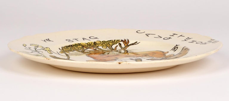 Copeland Aesthetic Movement Stag Hunting Scene Plate, 1879 For Sale 8