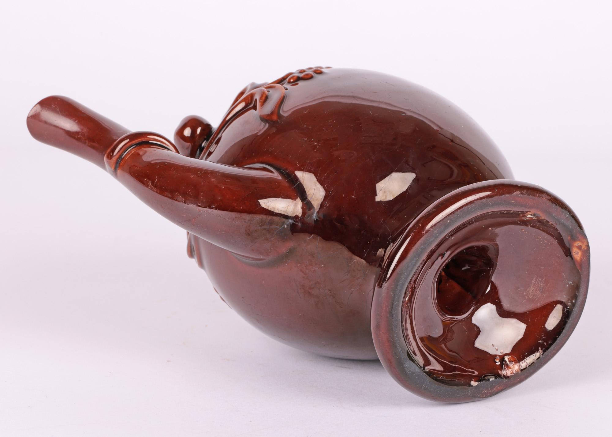 Copeland Antique Treacle Glazed Cadogan Pottery Teapot For Sale 4