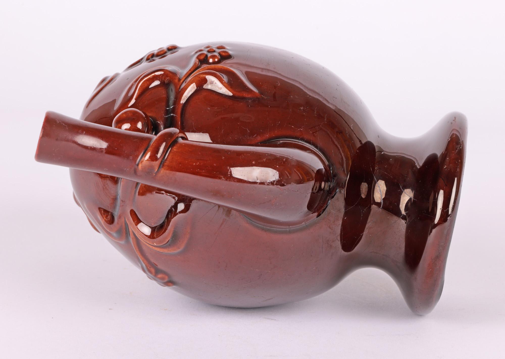 Copeland Antike glasierte Treacle-Teekanne aus Cadogan-Keramik (Töpferwaren) im Angebot