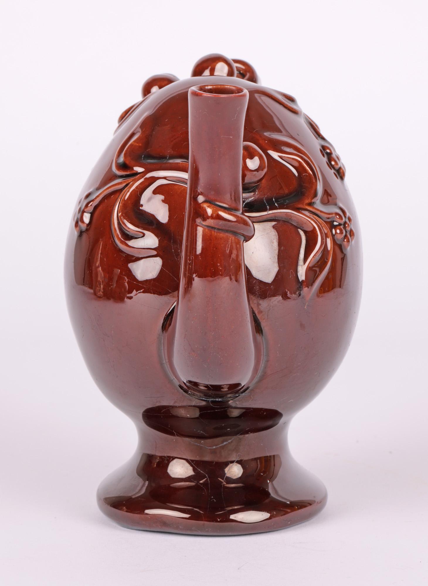 Copeland Antique Treacle Glazed Cadogan Pottery Teapot For Sale 2