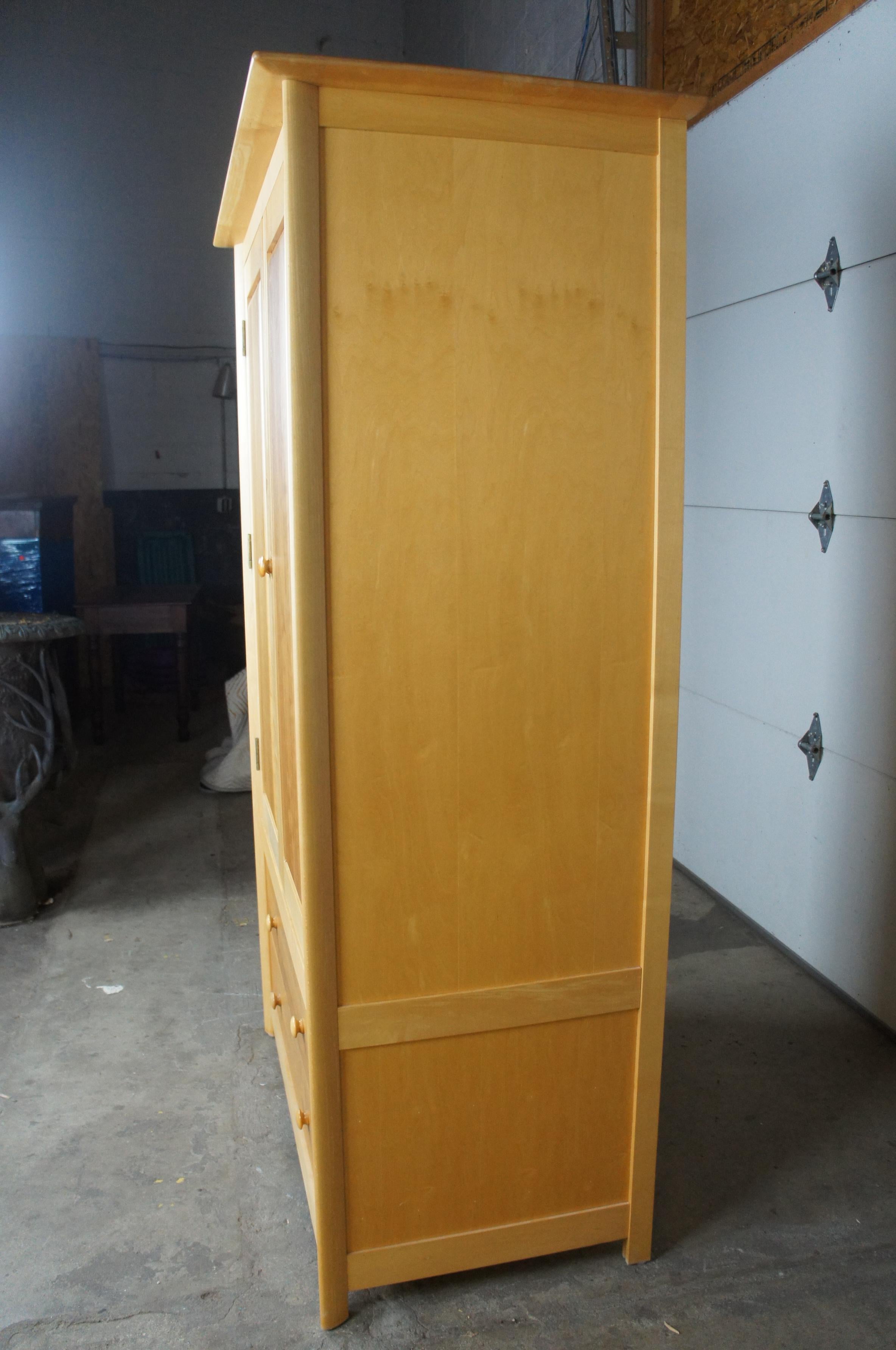 20th Century Copeland Furniture Sarah Maple & Cherry Shaker Armoire Entertainment Cabinet