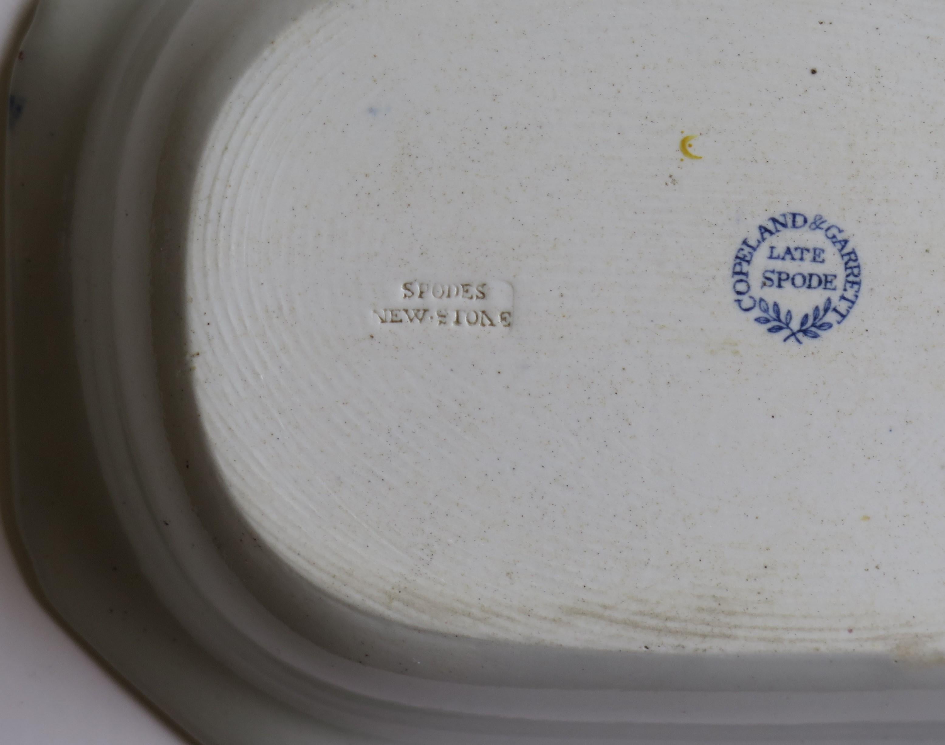 Copeland & Garret Ironstone Dish #2 Radiating Leaves Ptn No. 3876, circa 1835 6