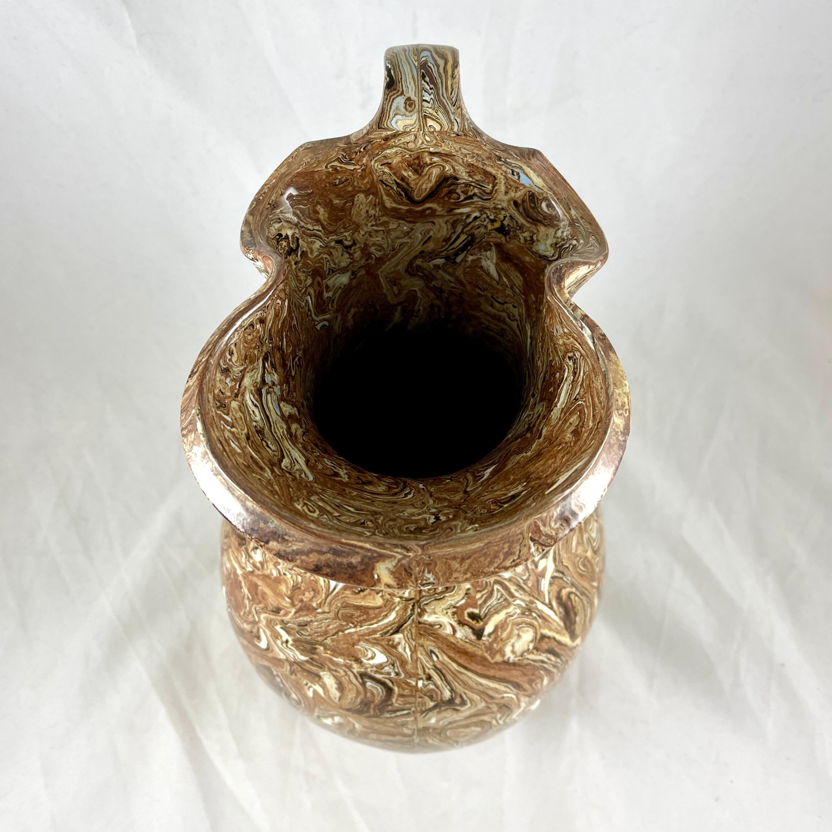 Pottery Copeland & Garrett English Agateware Monumental ‘Pompiean’ Ewer, circa 1840 For Sale