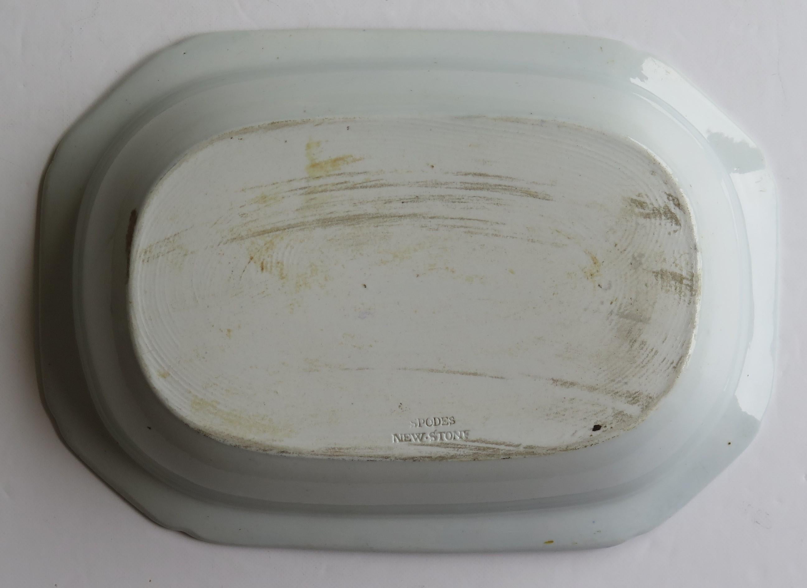 19th Century Copeland & Garrett Ironstone Dish #1 Radiating Leaves Ptn No. 3876, circa 1835
