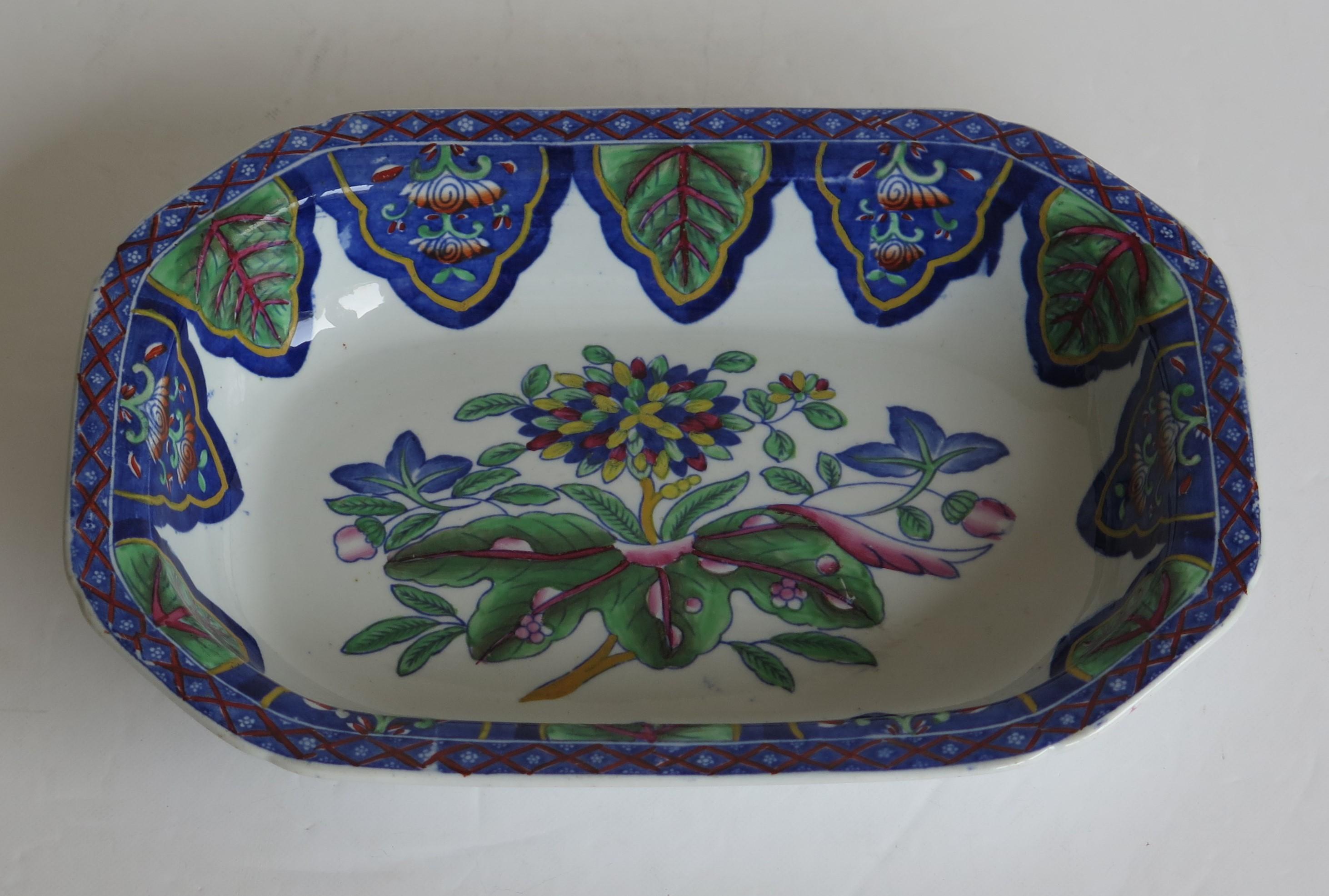 Anglais Copeland & Garrett Ironstone Dish #1 Radiating Leaves Ptn No. 3876, circa 1835