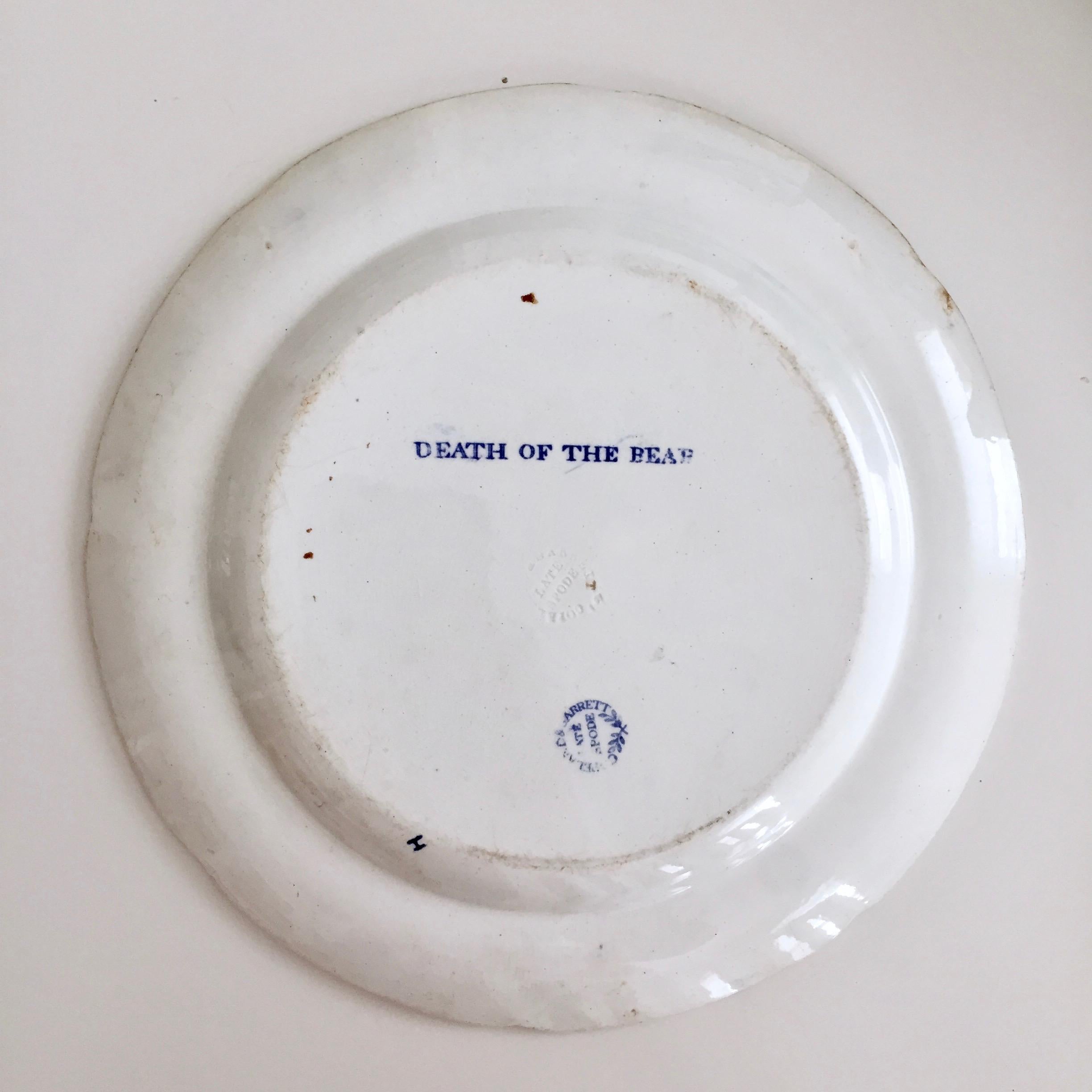 Copeland & Garrett Pearlware Plate, Blue & White 
