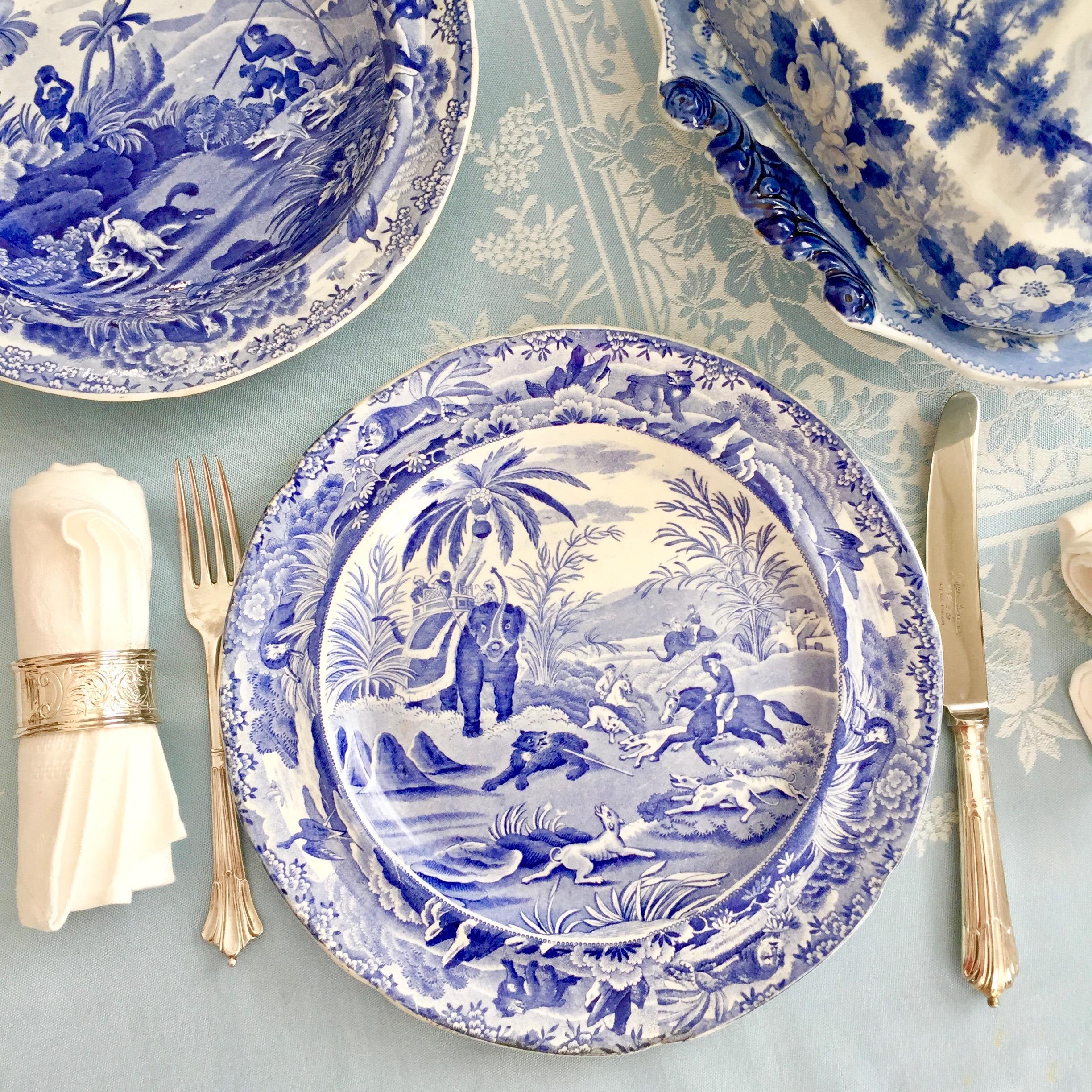 This is a stunning Copeland & Garrett dinner plate made between 1833 and 1847. The plate is made of pearlware and decorated with a superbly executed blue and white transfer print belonging to the very famous and now extremely rare 