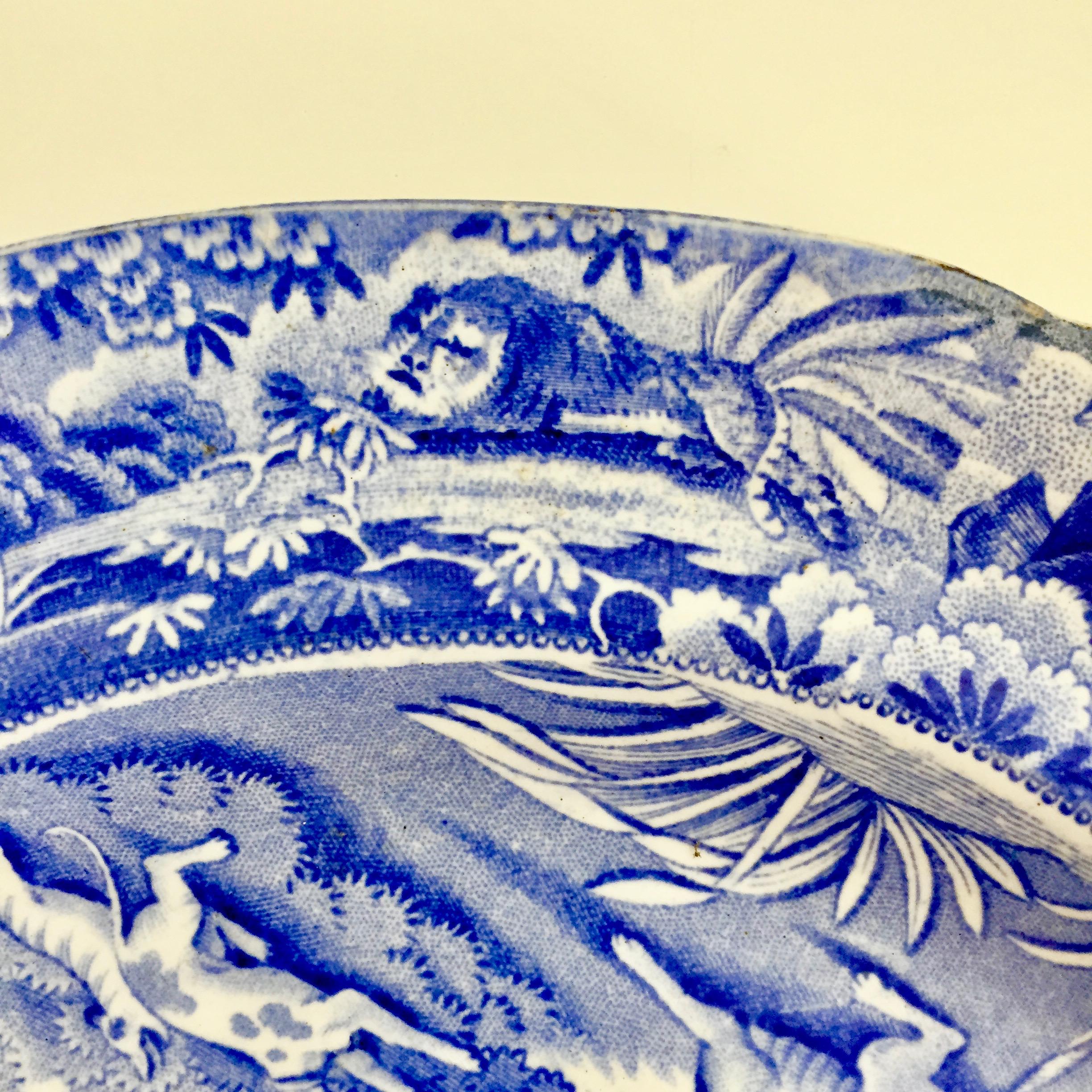 19th Century Copeland & Garrett Pearlware Plate, Blue & White 