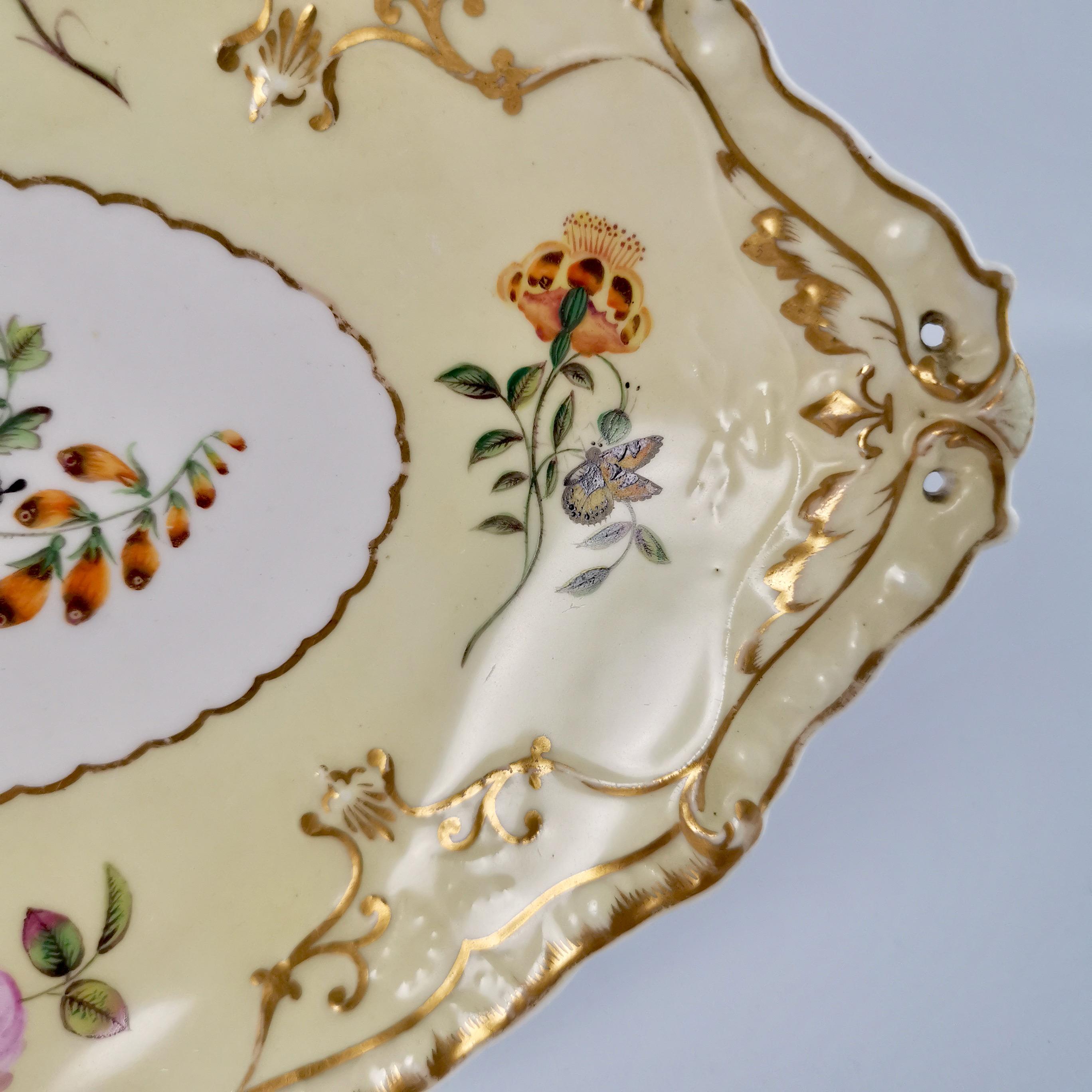 Copeland & Garrett Porcelain Dessert Set, Yellow with Butterflies, 1833-1847 4