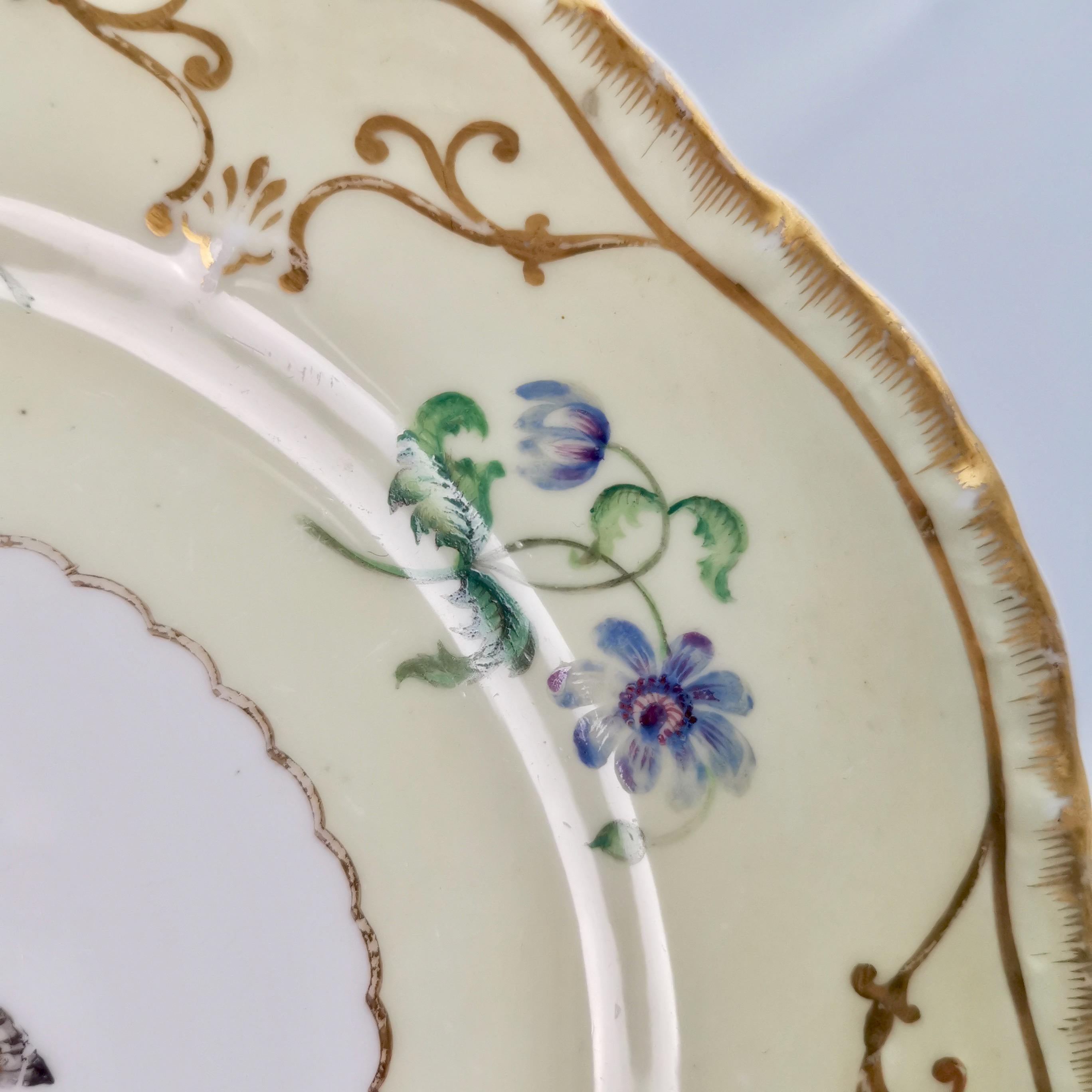 Copeland & Garrett Porcelain Dessert Set, Yellow with Butterflies, 1833-1847 7