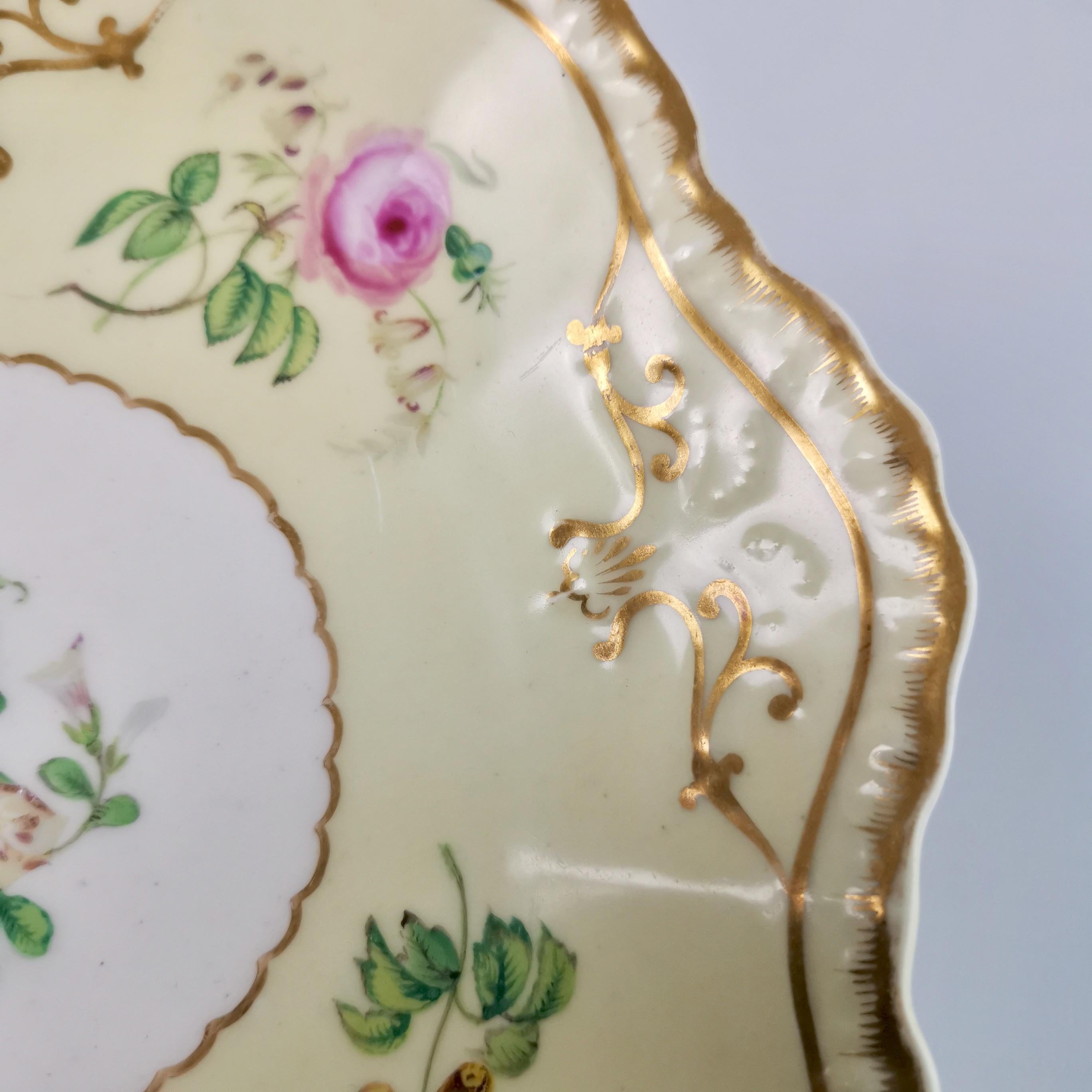Copeland & Garrett Porcelain Dessert Set, Yellow with Butterflies, 1833-1847 8