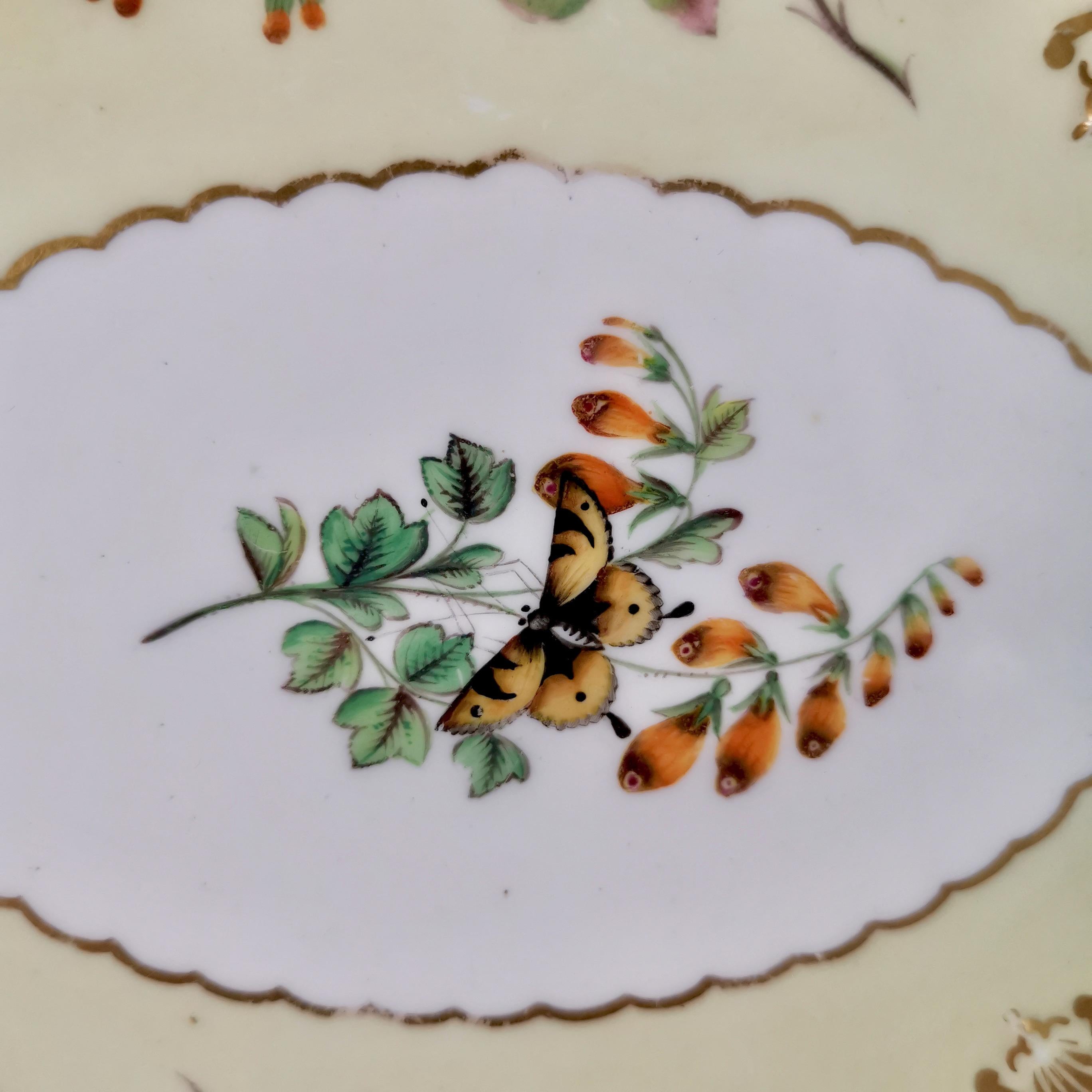 Copeland & Garrett Porcelain Dessert Set, Yellow with Butterflies, 1833-1847 1