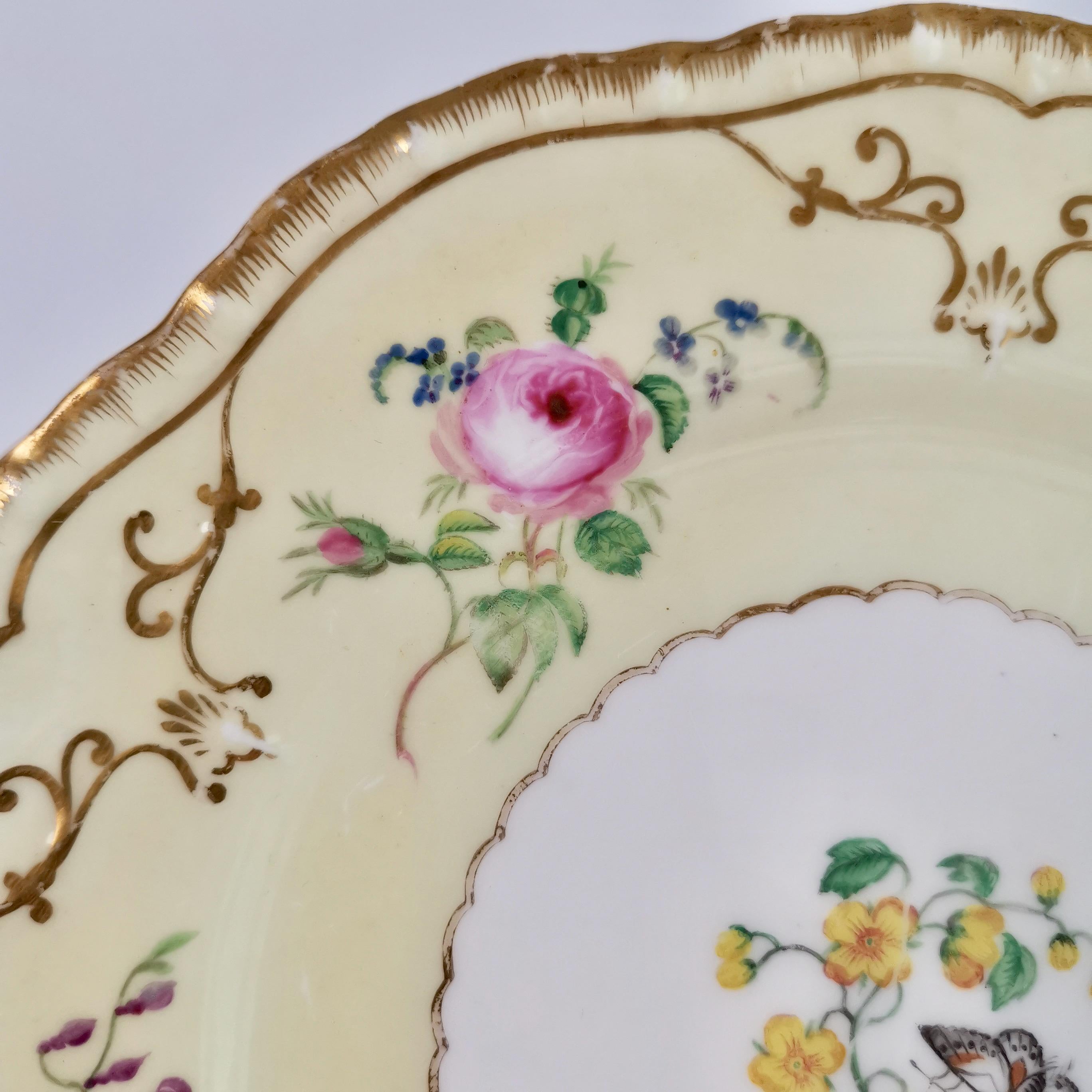 Copeland & Garrett Porcelain Dessert Set, Yellow with Butterflies, 1833-1847 2