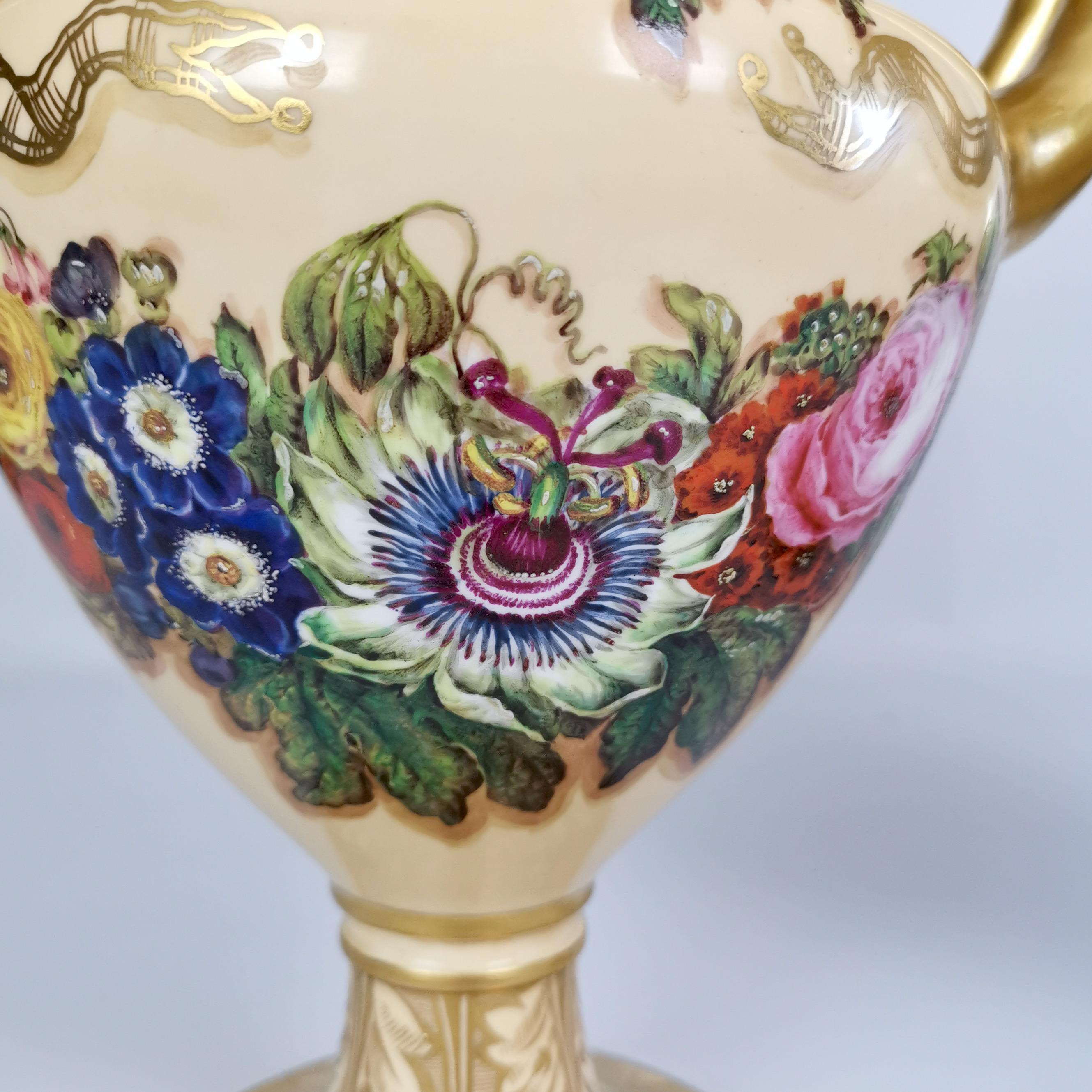 Copeland & Garrett Porcelain Vases, Flowers and Fruits, Rococo Revival 1833-1847 4