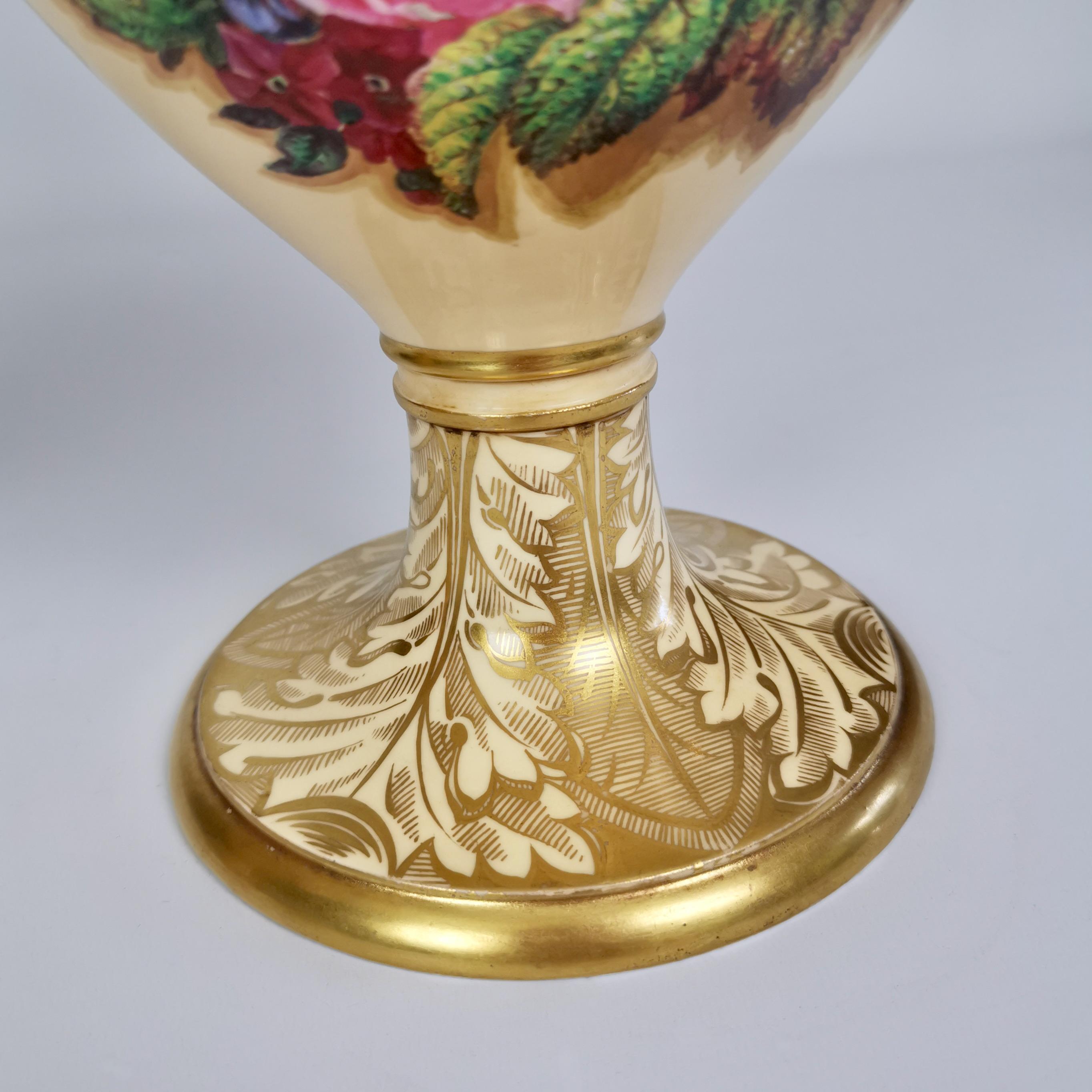 Copeland & Garrett Porcelain Vases, Flowers and Fruits, Rococo Revival 1833-1847 7
