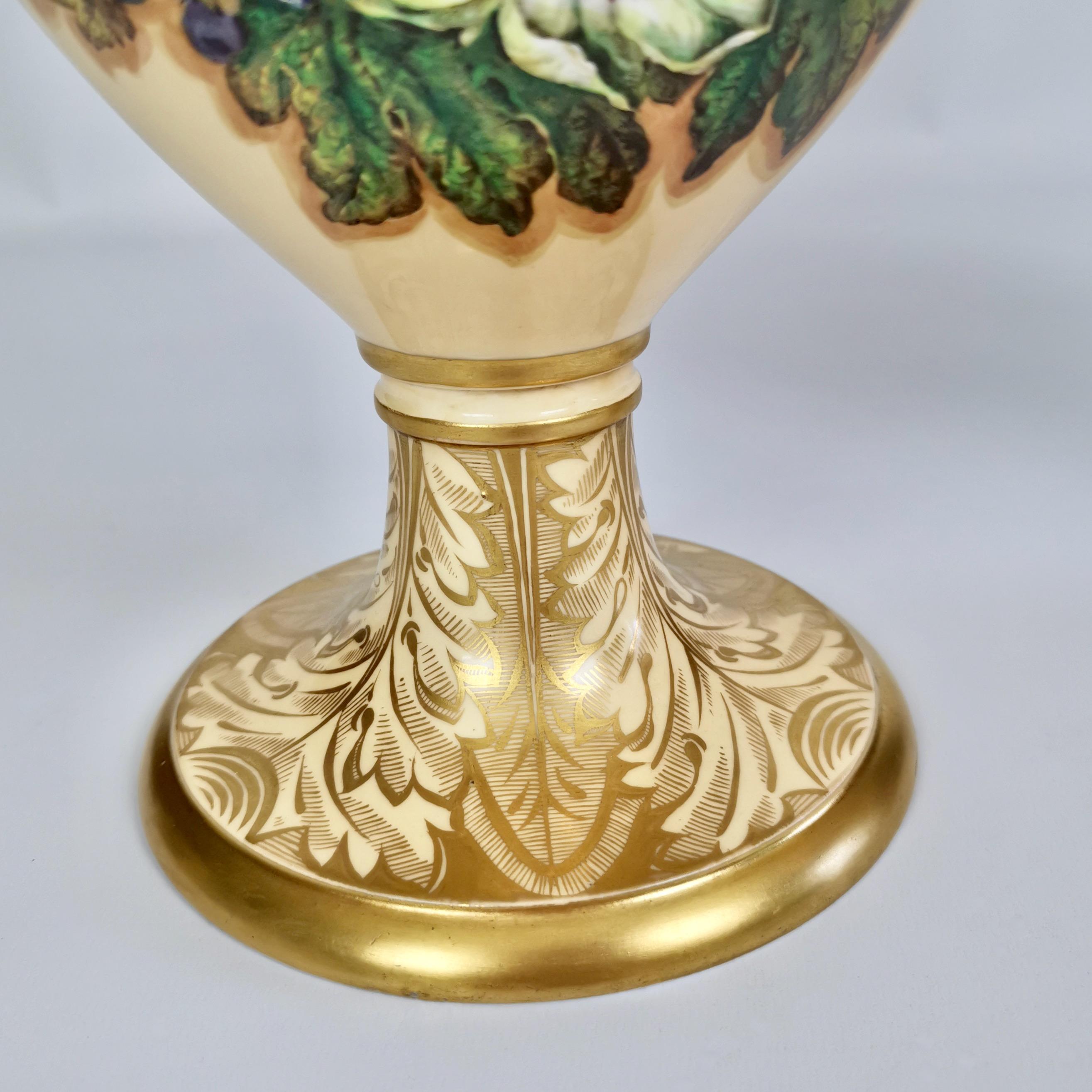 Copeland & Garrett Porcelain Vases, Flowers and Fruits, Rococo Revival 1833-1847 8