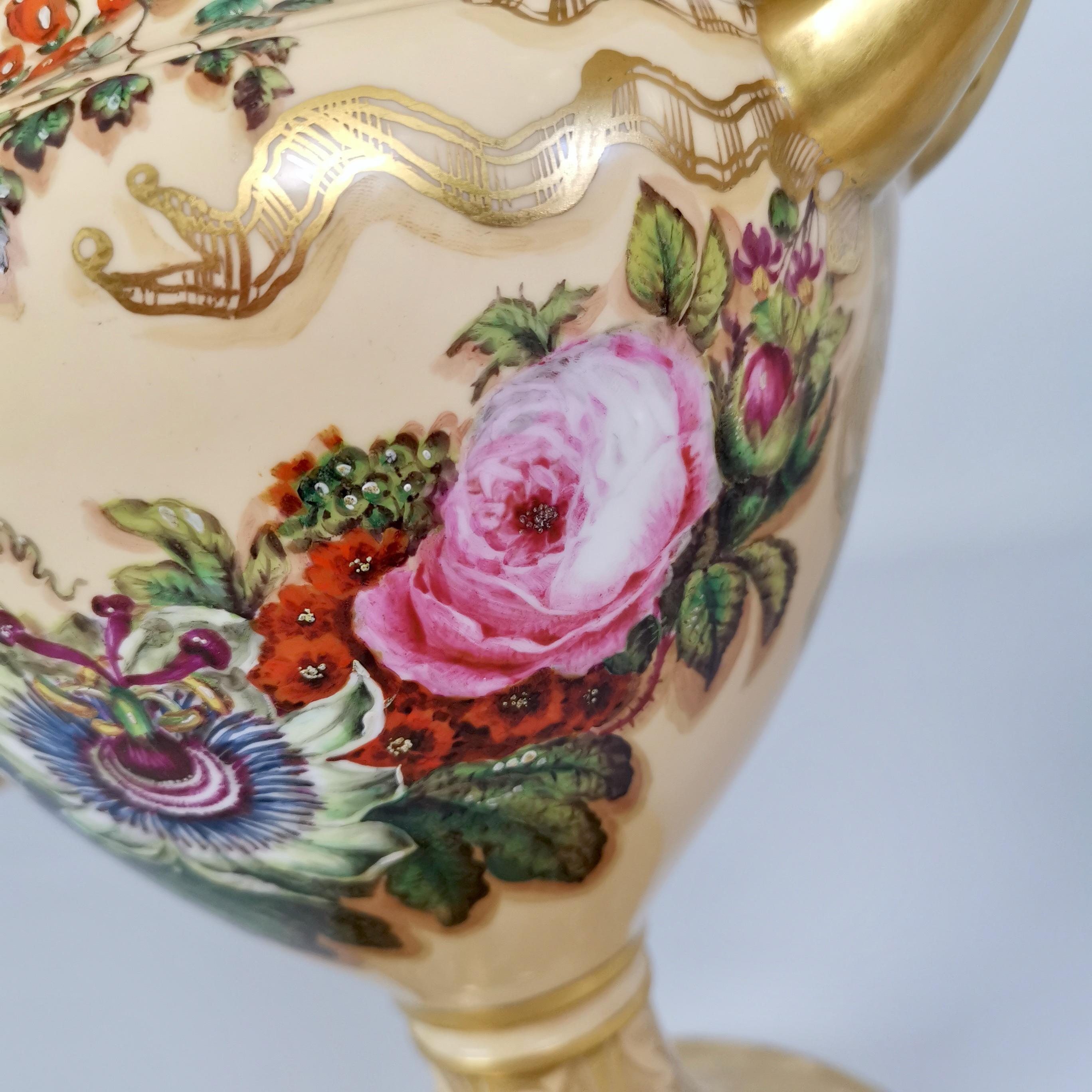 Copeland & Garrett Porcelain Vases, Flowers and Fruits, Rococo Revival 1833-1847 9