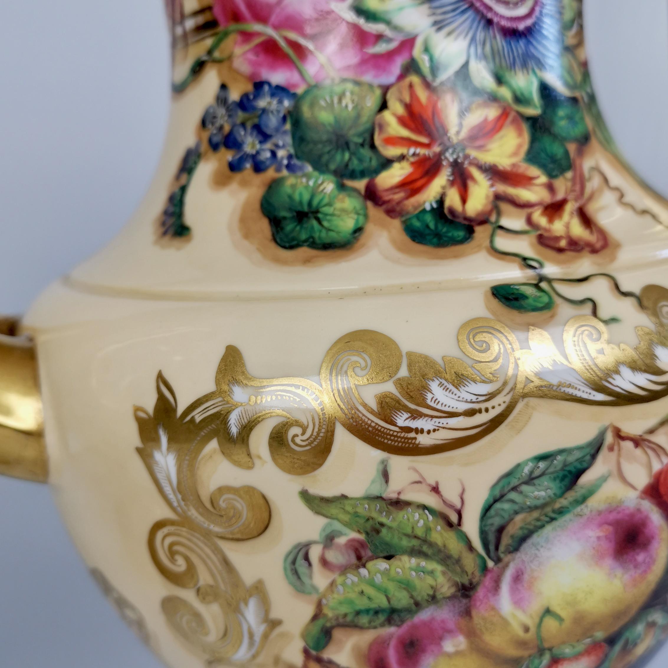 Copeland & Garrett Porcelain Vases, Flowers and Fruits, Rococo Revival 1833-1847 10