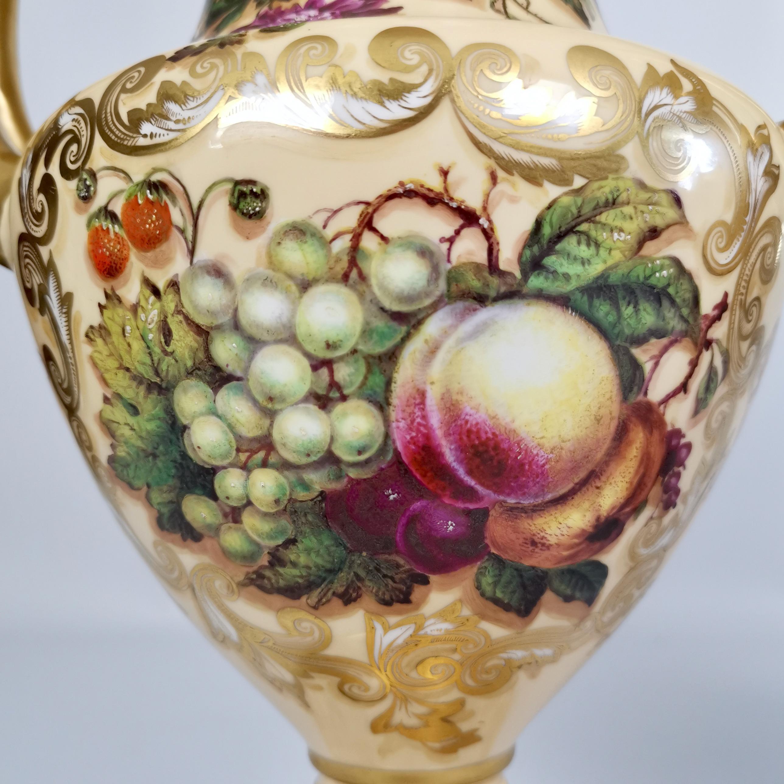 Copeland & Garrett Porcelain Vases, Flowers and Fruits, Rococo Revival 1833-1847 1