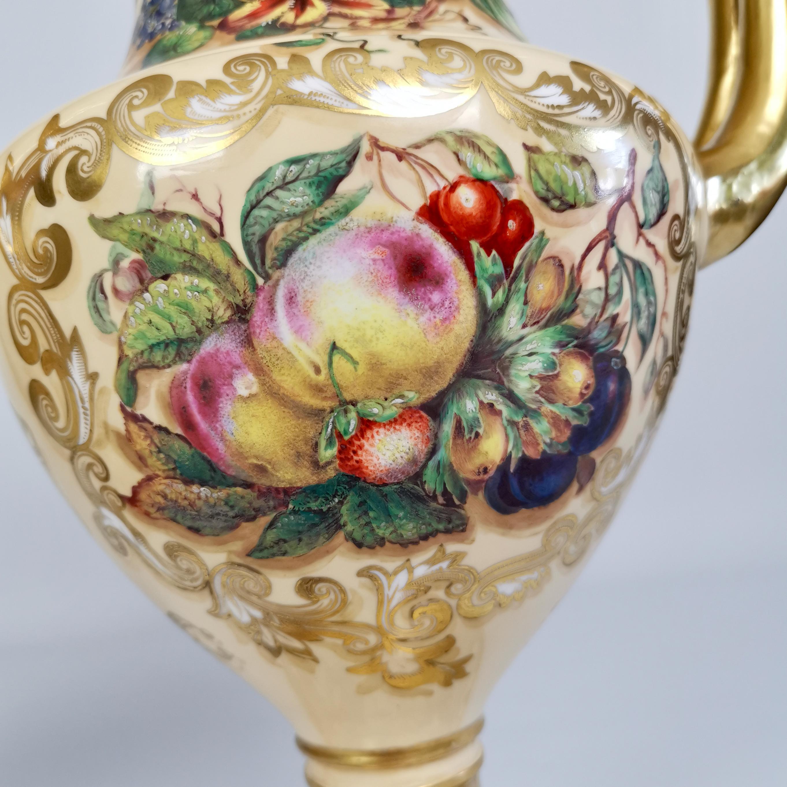 Copeland & Garrett Porcelain Vases, Flowers and Fruits, Rococo Revival 1833-1847 2